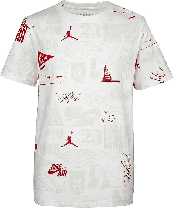 Jordan Boy Air Elements Aop Tee Big Kid White Md 10 12 Big Kid T-shirt