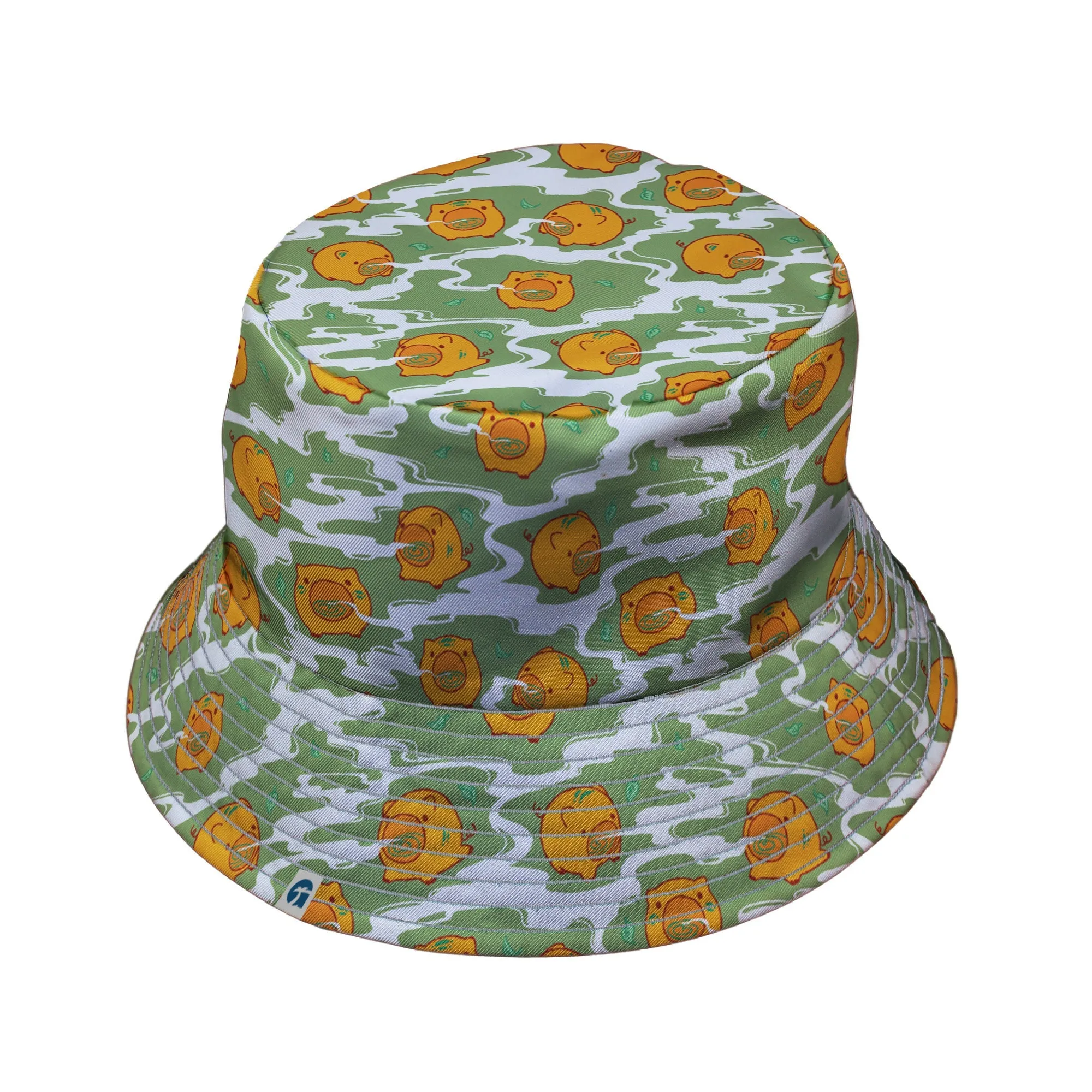 Kawaii Piglets Incense Green Bucket Hat