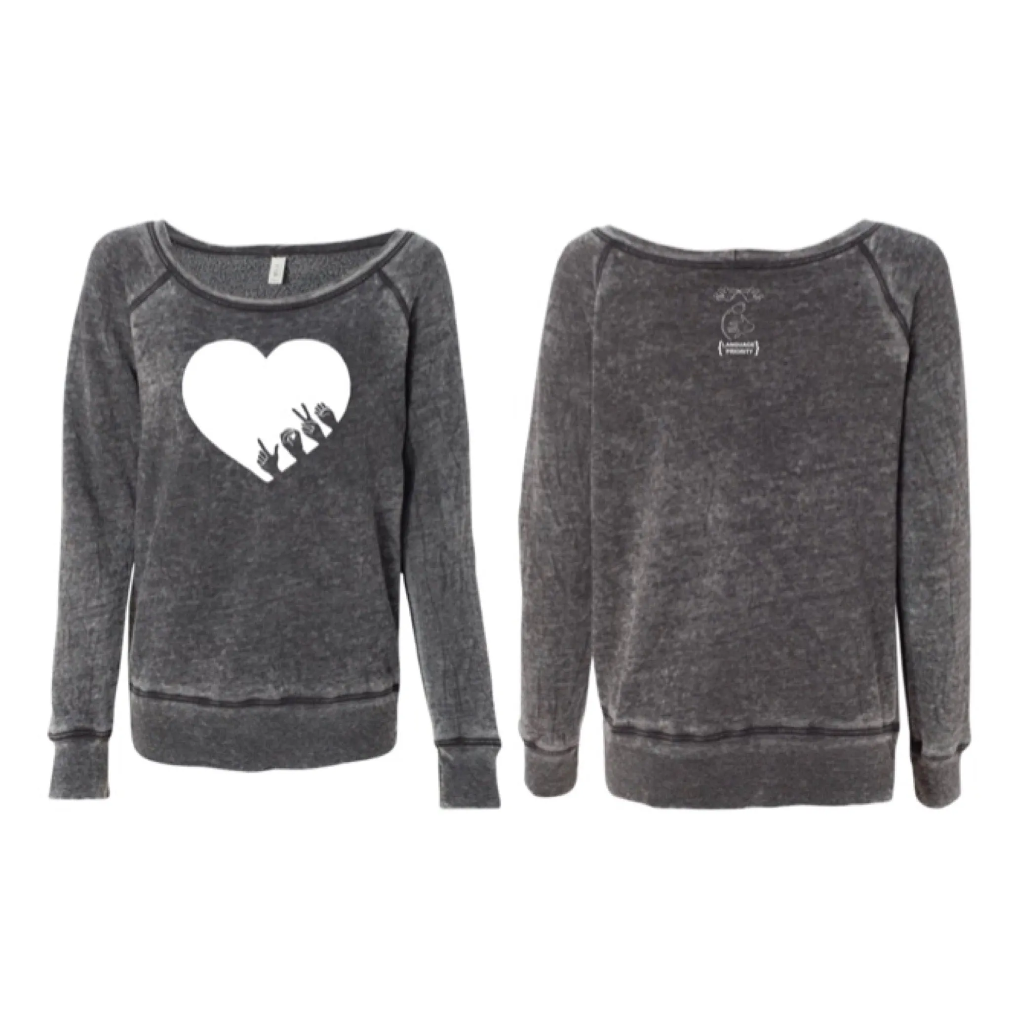 L-O-V-E Wide Neck Sweatshirt (Sponge Fleece)