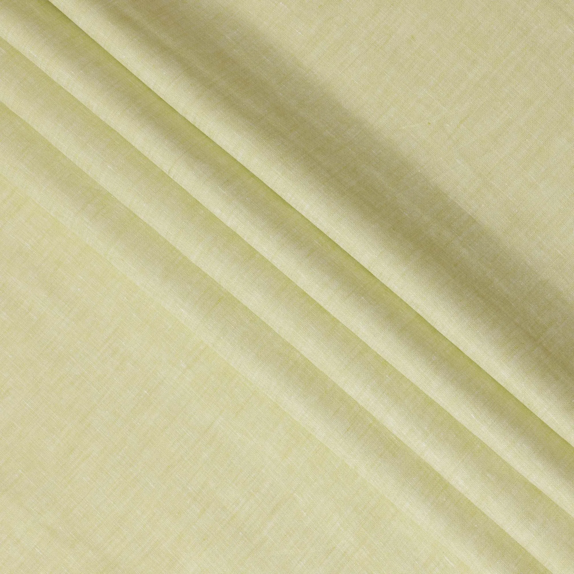 Light Yellow Pure Linen Fabric for Tailoring, 60 Lea, 150 cm Width-D20552