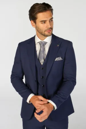 Mark Blue Check Three Piece Suit