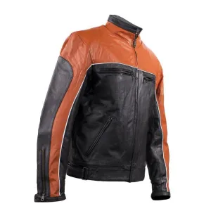 Men's Orange Racer Jacket, MJ780-ORG-01-DL