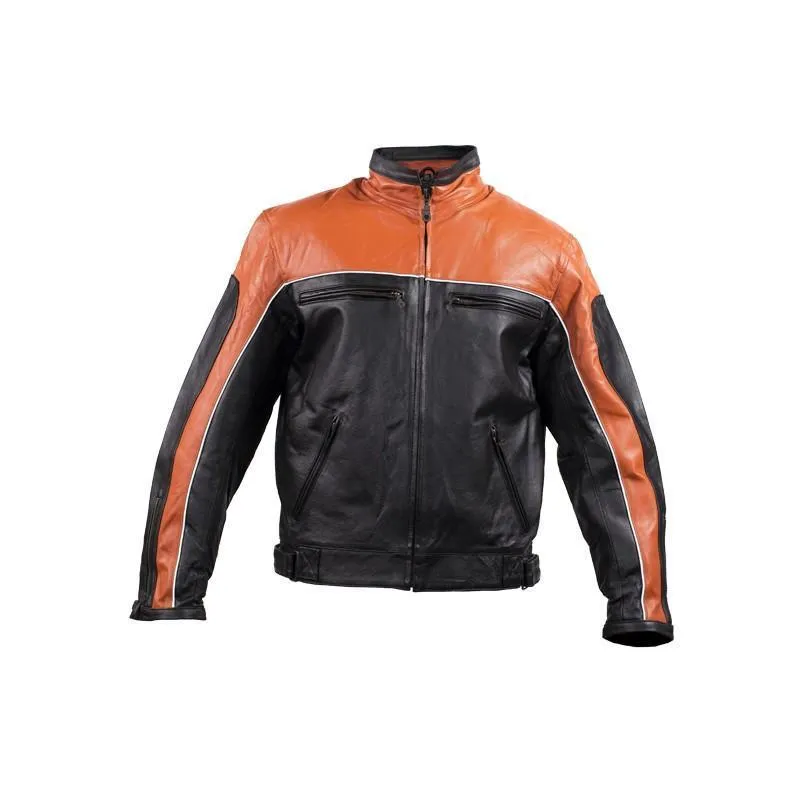 Men's Orange Racer Jacket, MJ780-ORG-01-DL