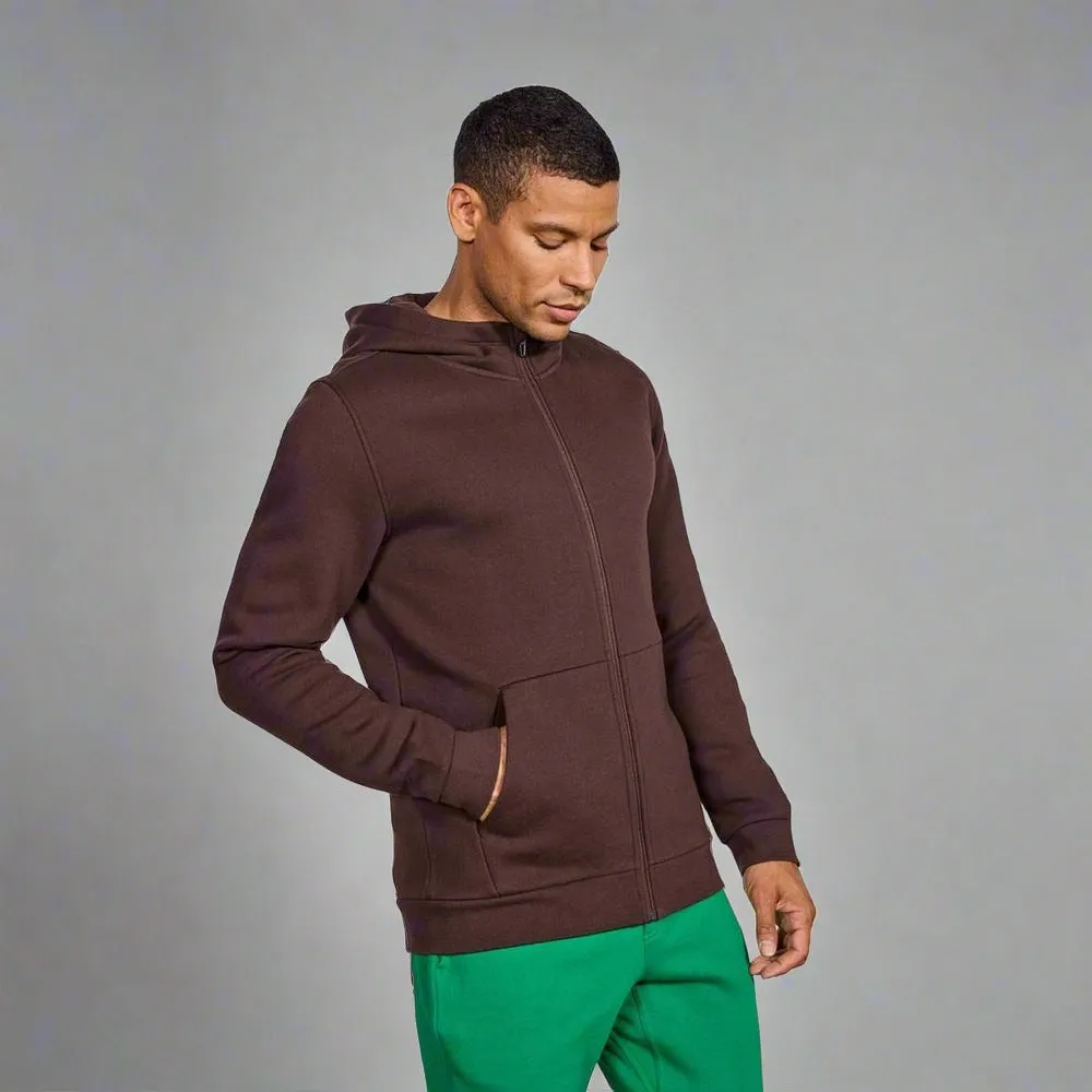 Mens The Comfort Zip Up Hoodie - Chocolate Brown