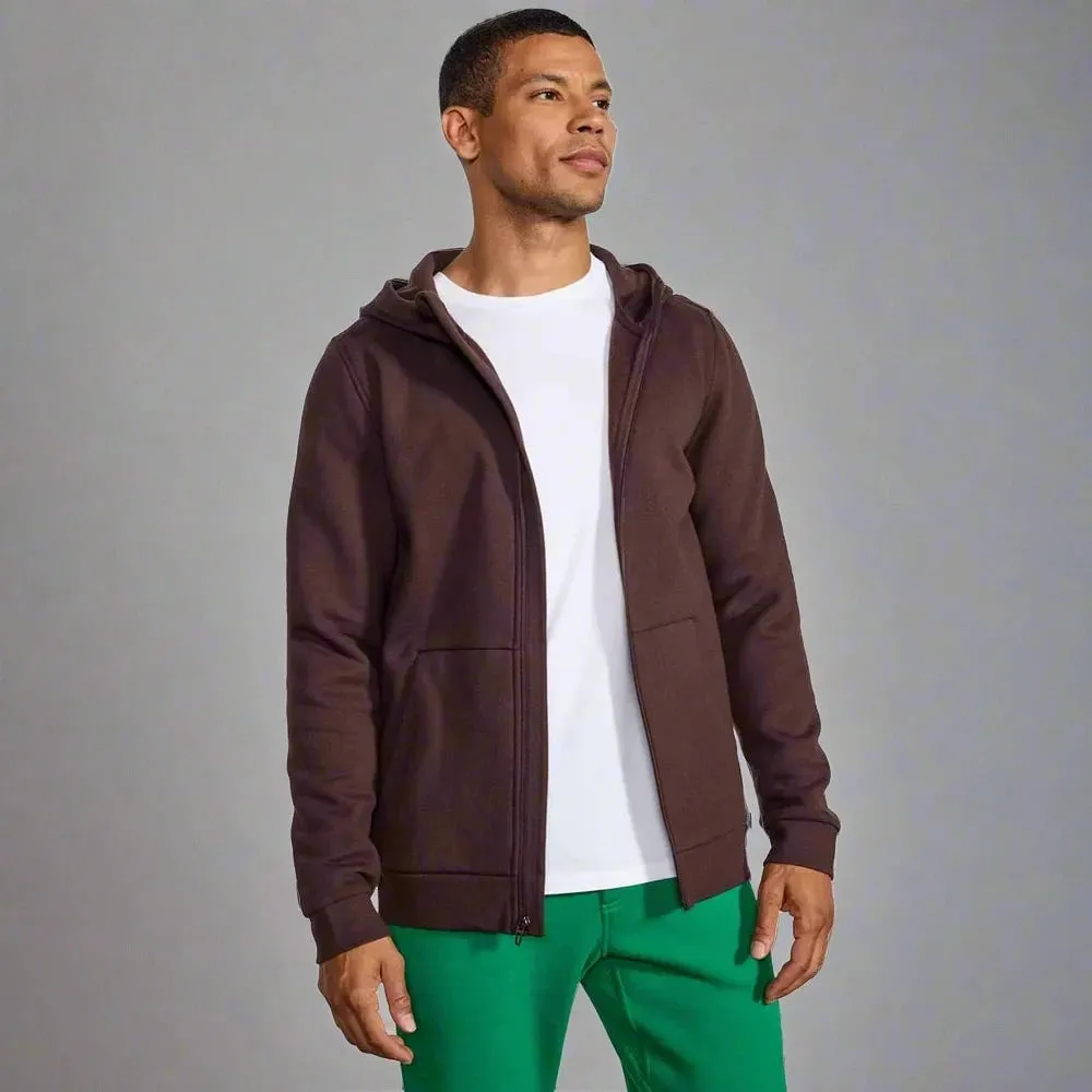 Mens The Comfort Zip Up Hoodie - Chocolate Brown