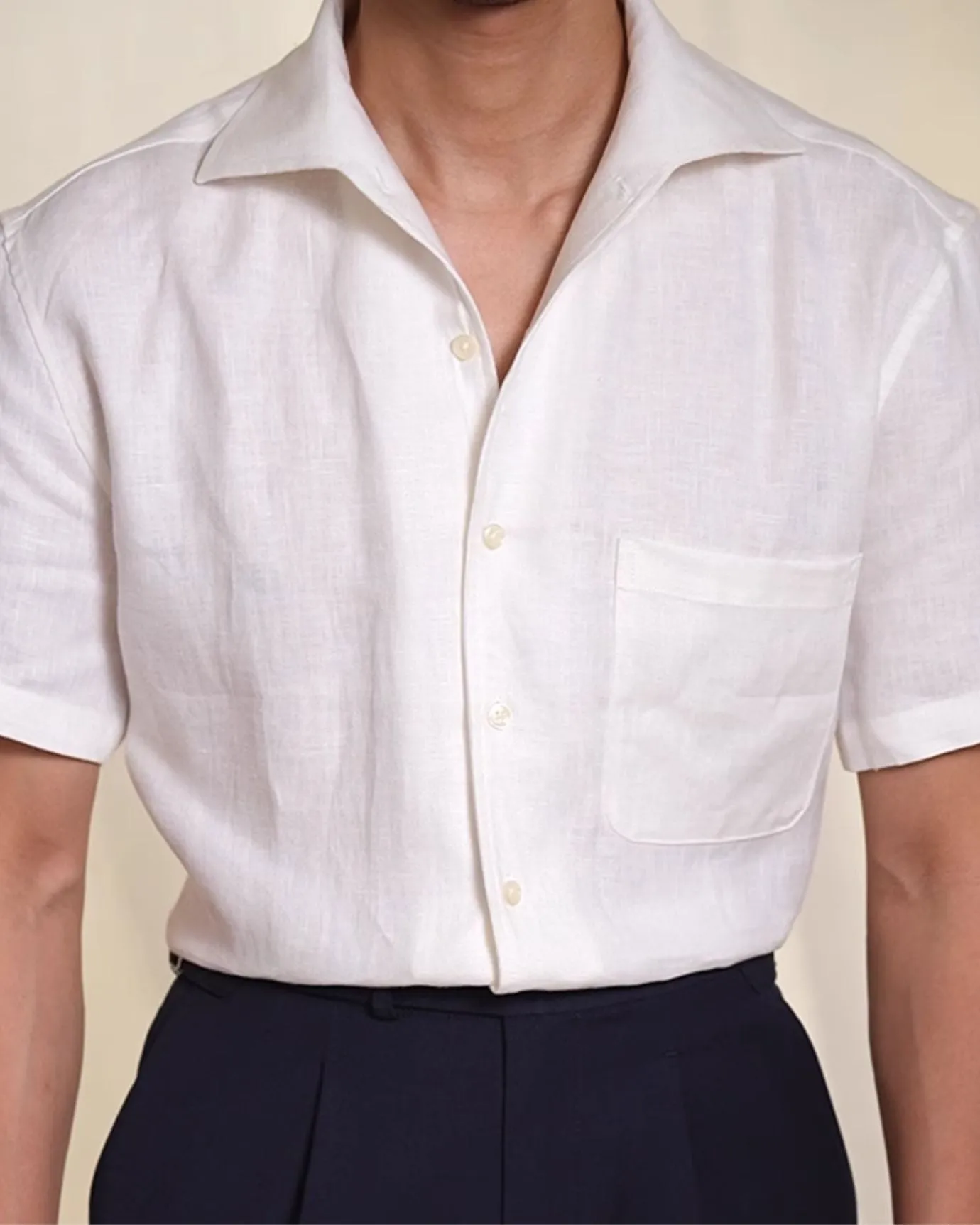 Milano Linen Cotton White Shirt