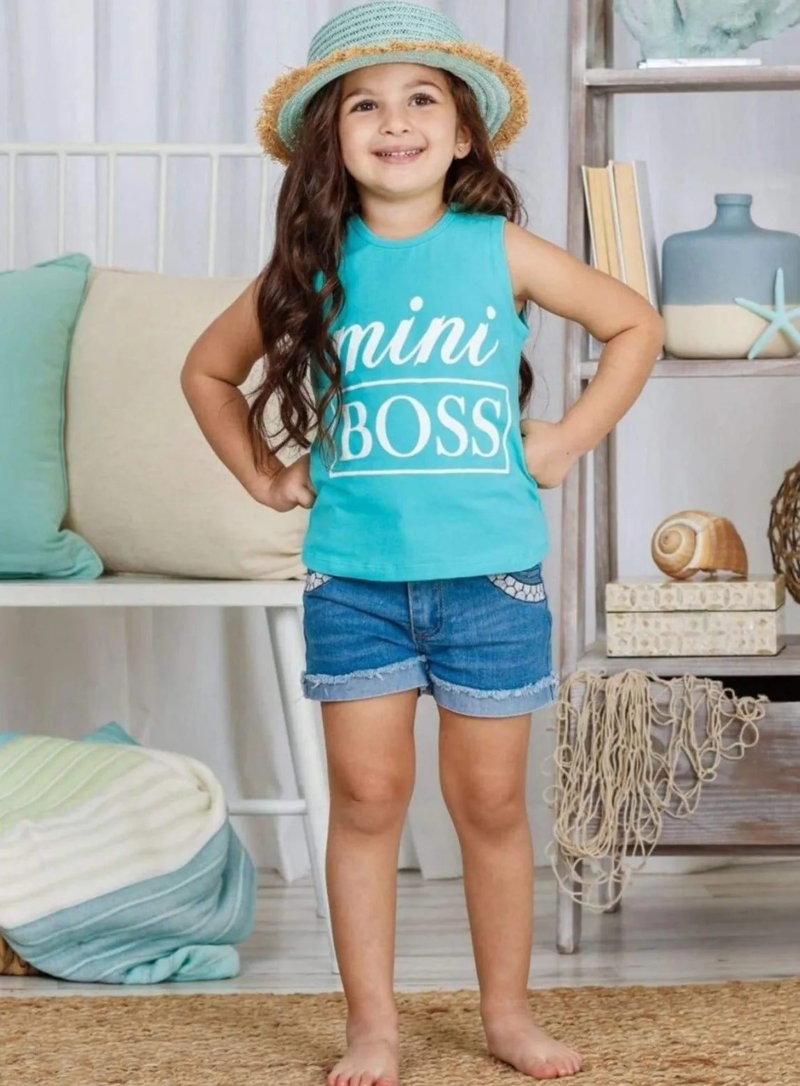 Mini Boss Mint Tank Top