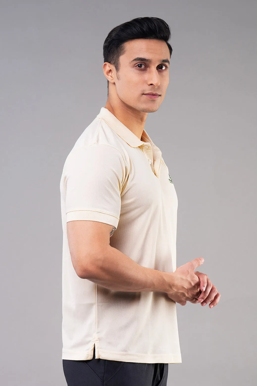 MINIMAL BUZZ CLASSIC POLO T-SHIRTS - CREAM