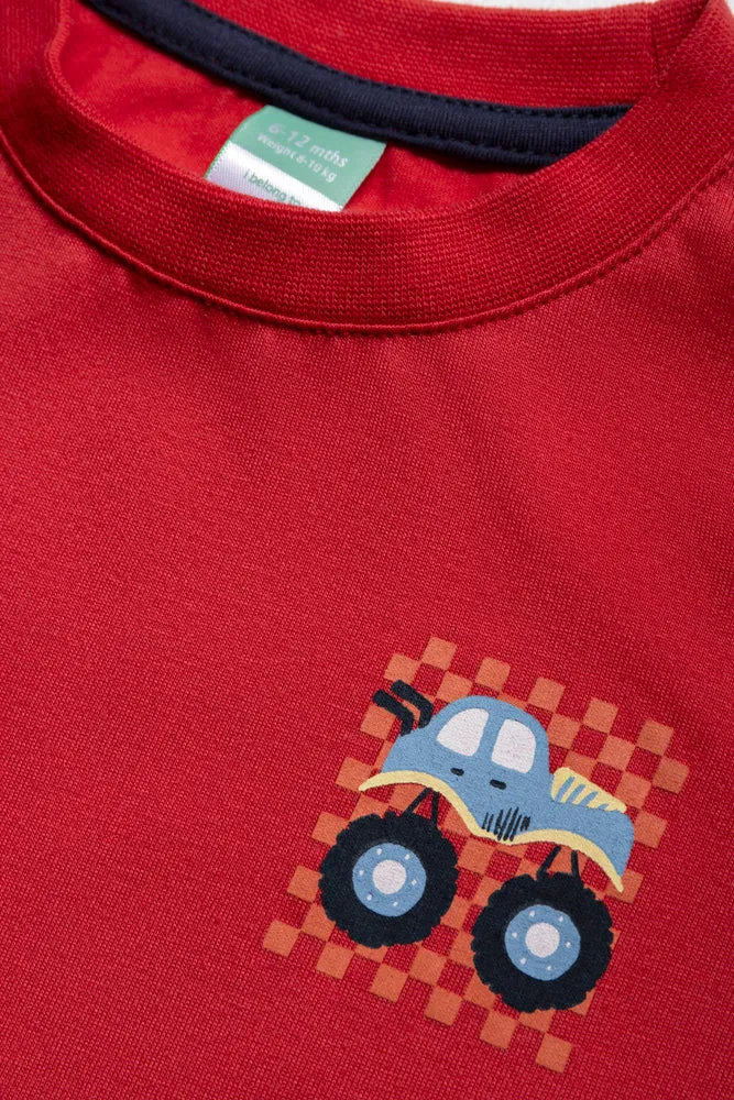 Monster Trucks Printed T-Shirt Red