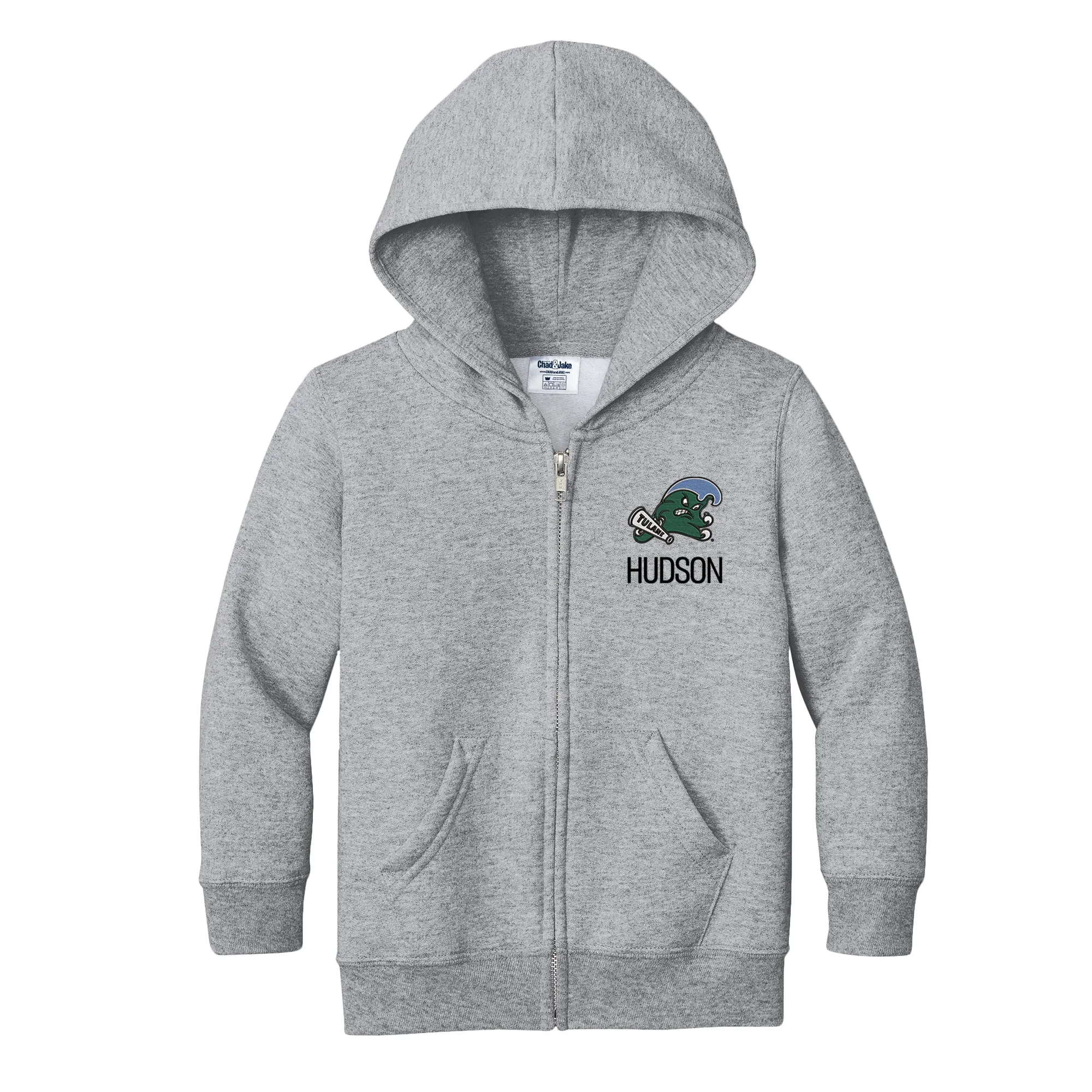 Personalized Tulane Green Wave Toddler Full-Zip Sweatshirt