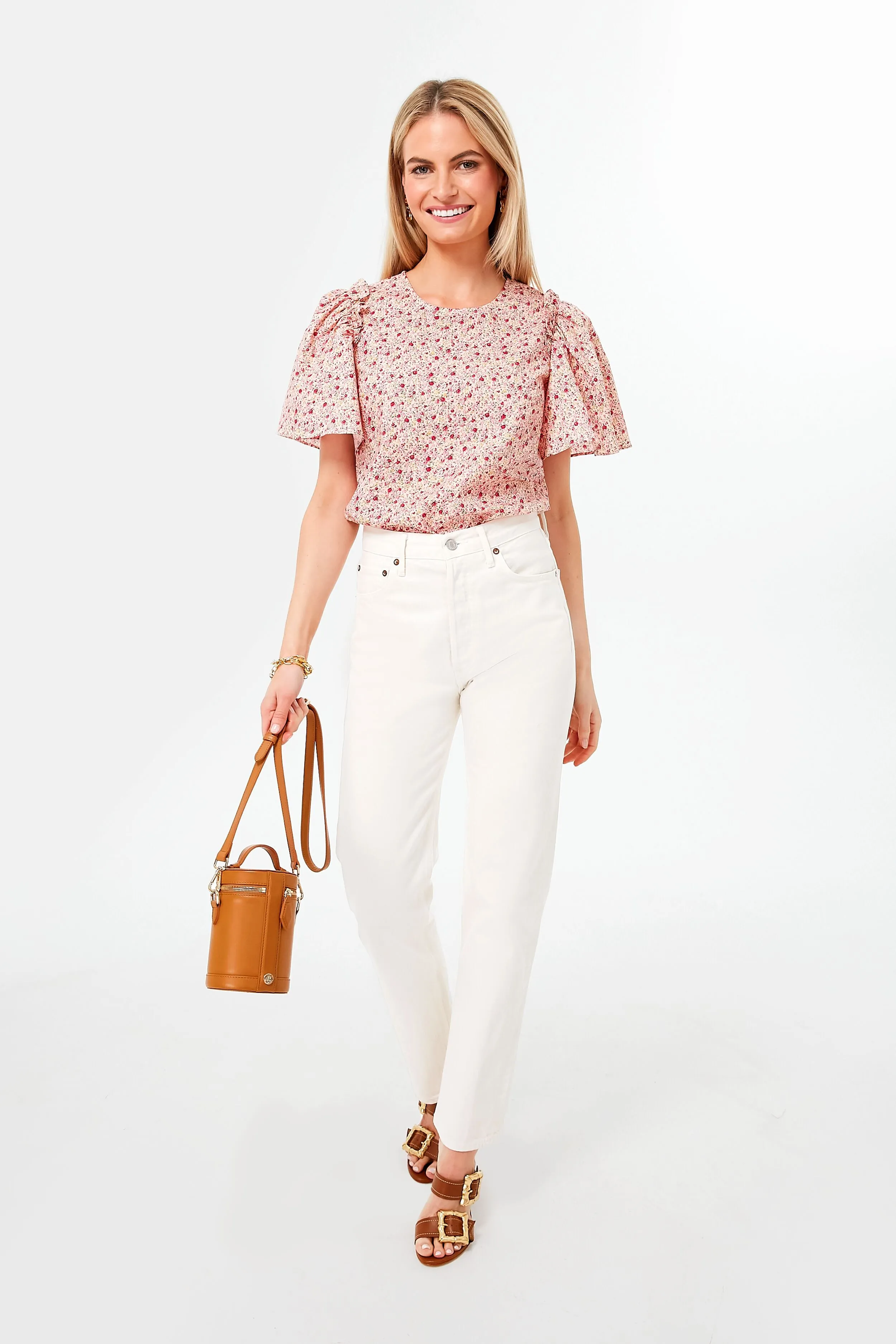 Pink and Red Floral Molli Blouse