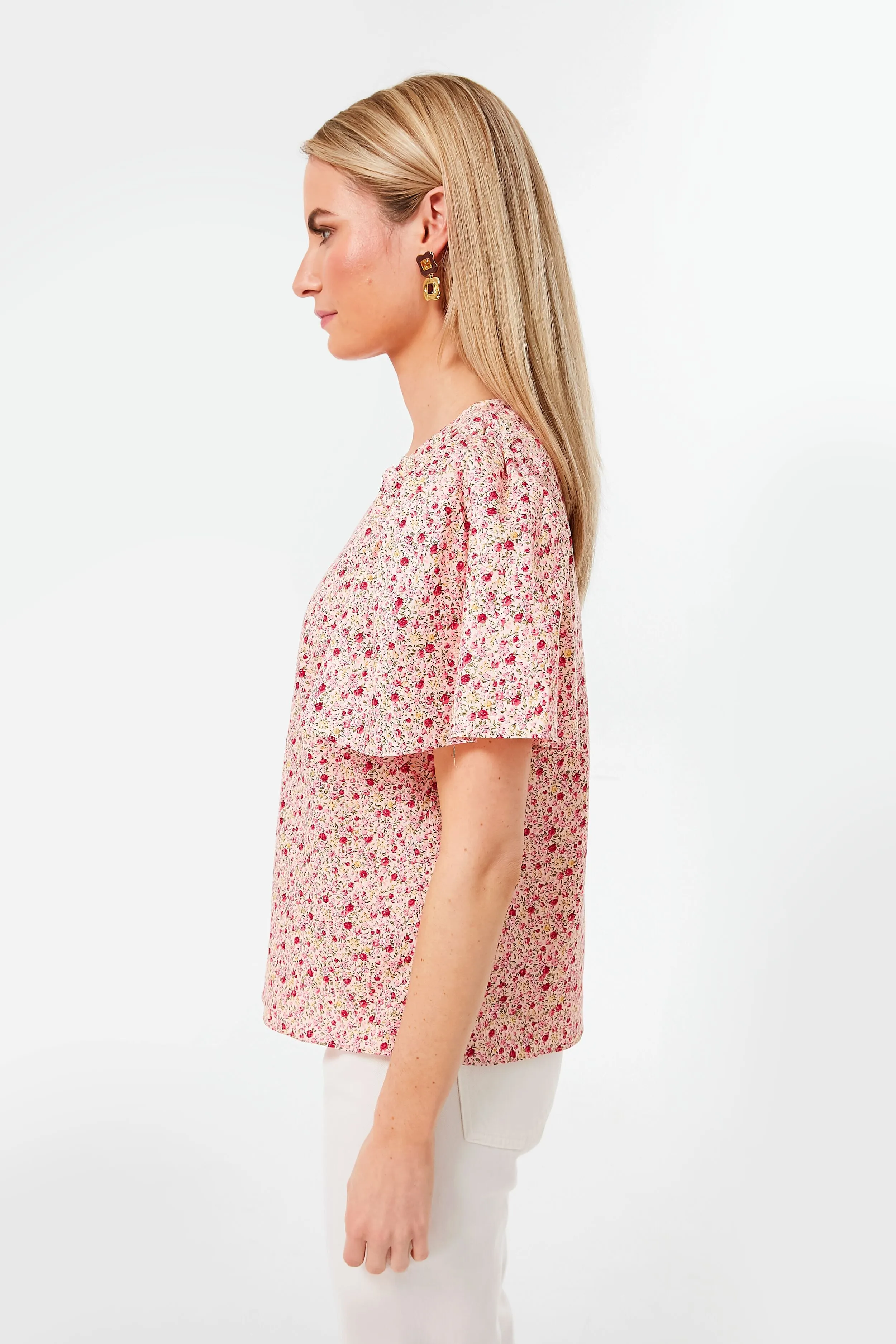 Pink and Red Floral Molli Blouse