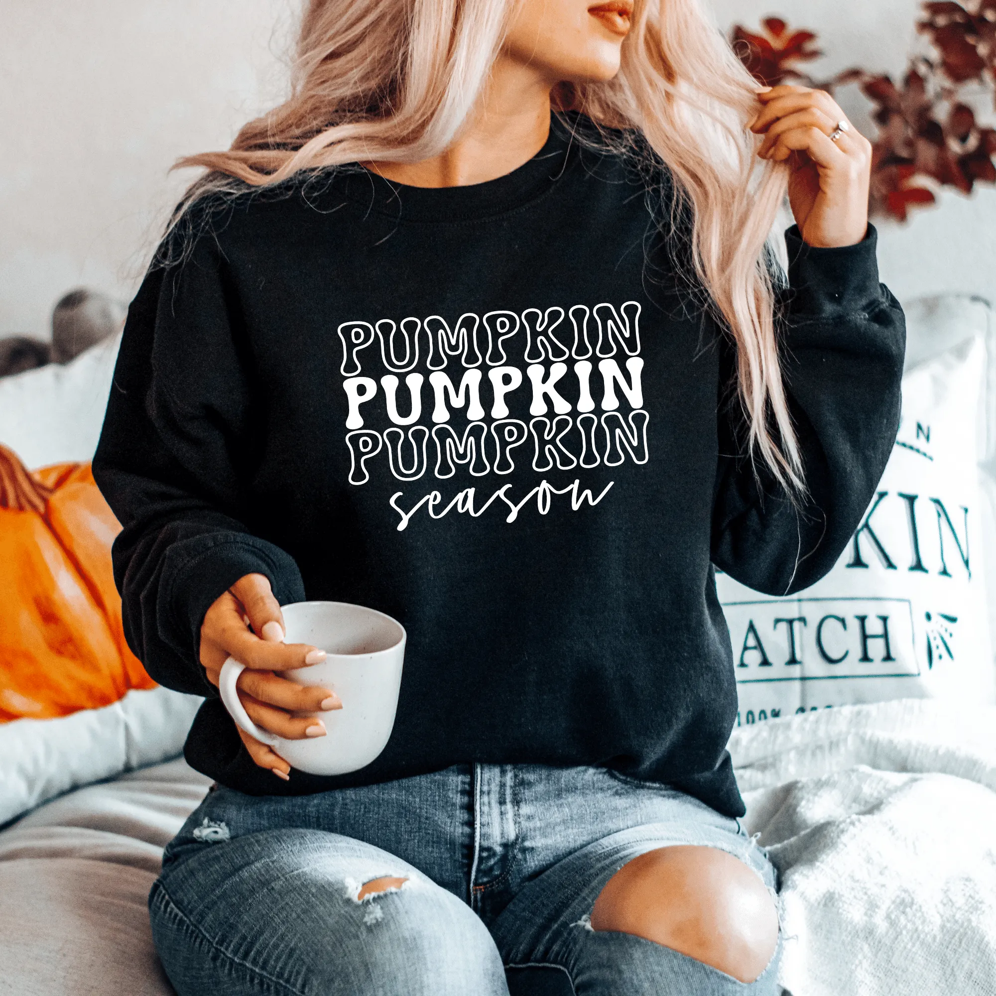 Pumpkin Season Retro Crewneck Sweatshirt