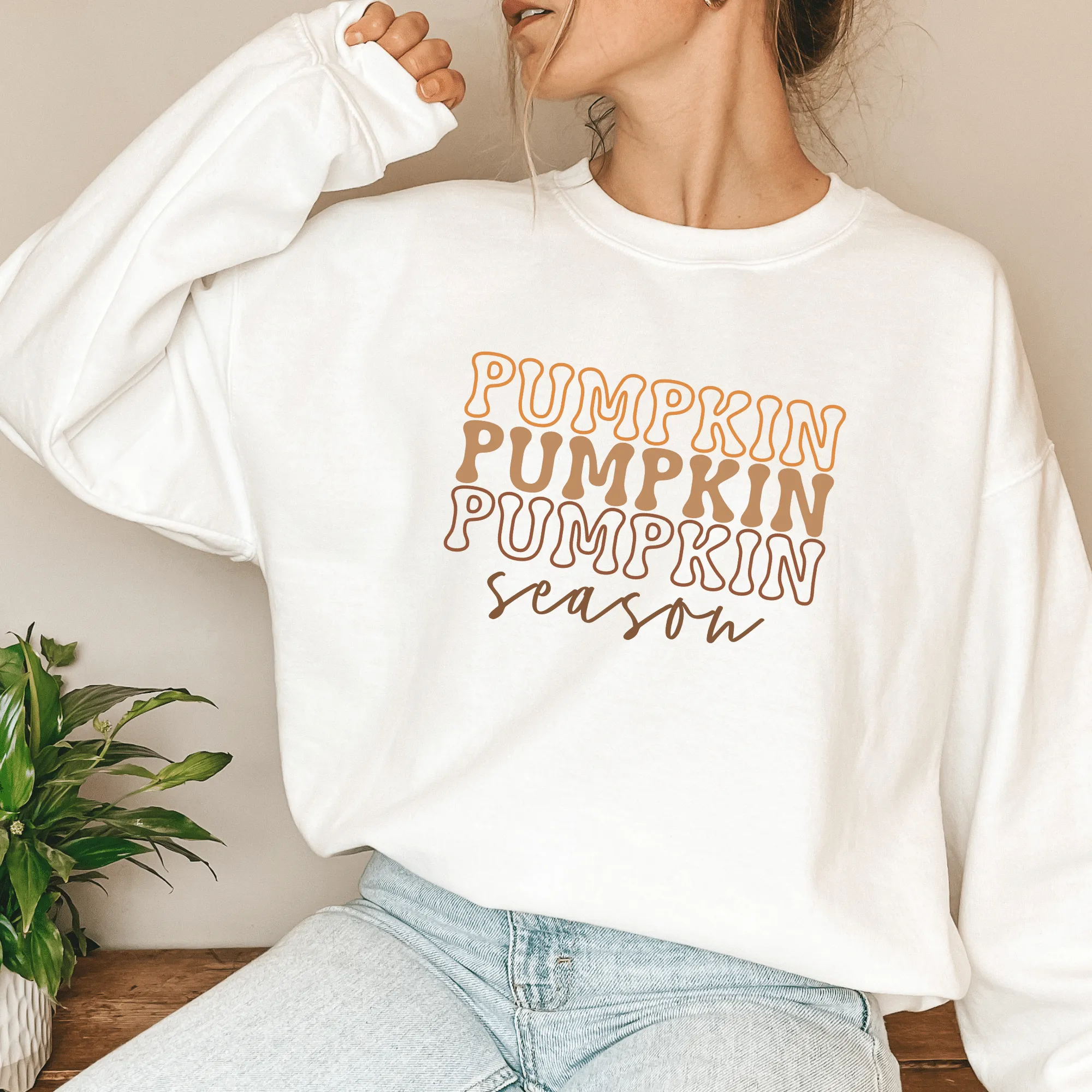 Pumpkin Season Retro Crewneck Sweatshirt