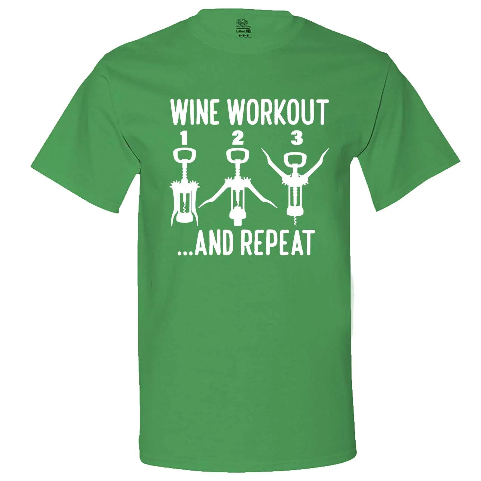 "Wine Workout: 1 2 3 Repeat" men's t-shirt