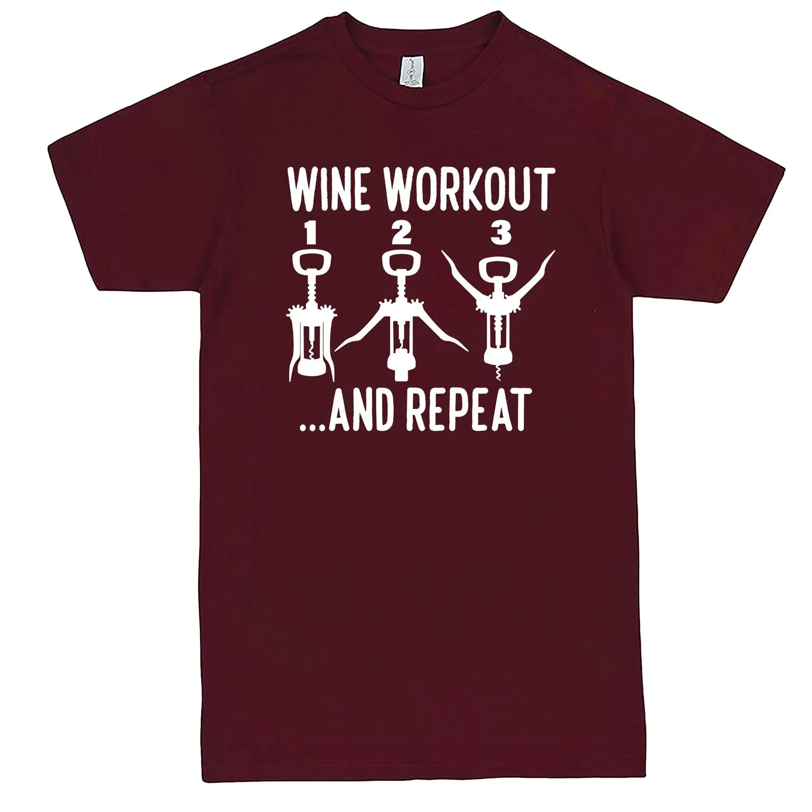 "Wine Workout: 1 2 3 Repeat" men's t-shirt