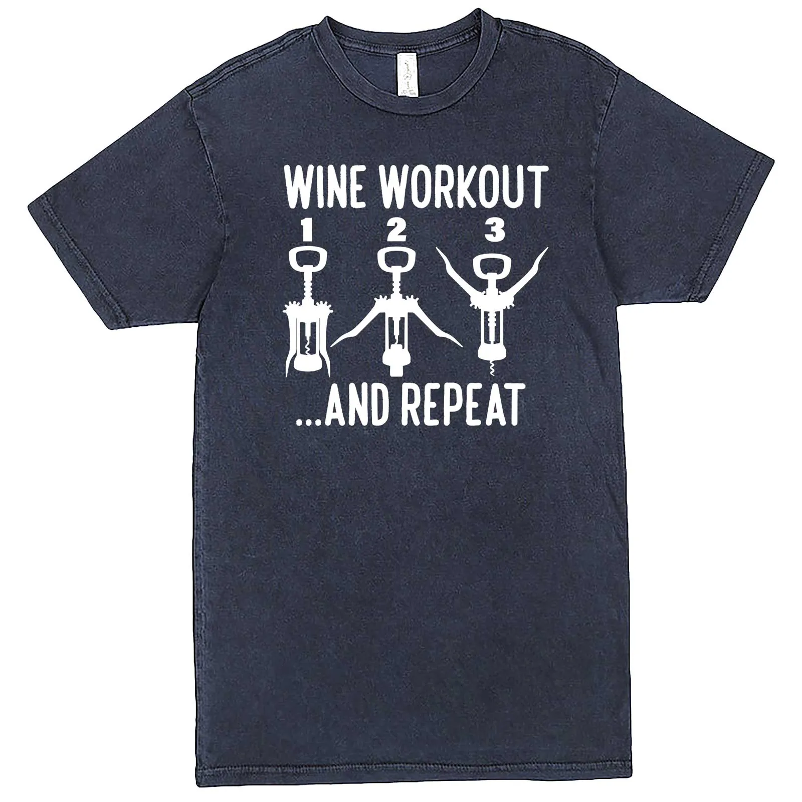 "Wine Workout: 1 2 3 Repeat" men's t-shirt