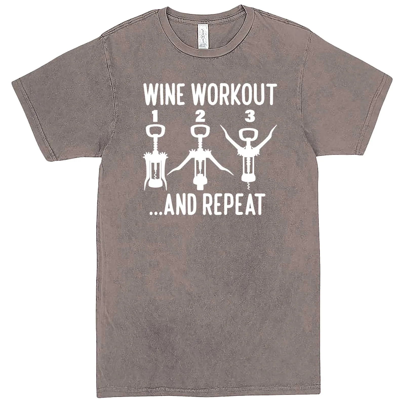 "Wine Workout: 1 2 3 Repeat" men's t-shirt