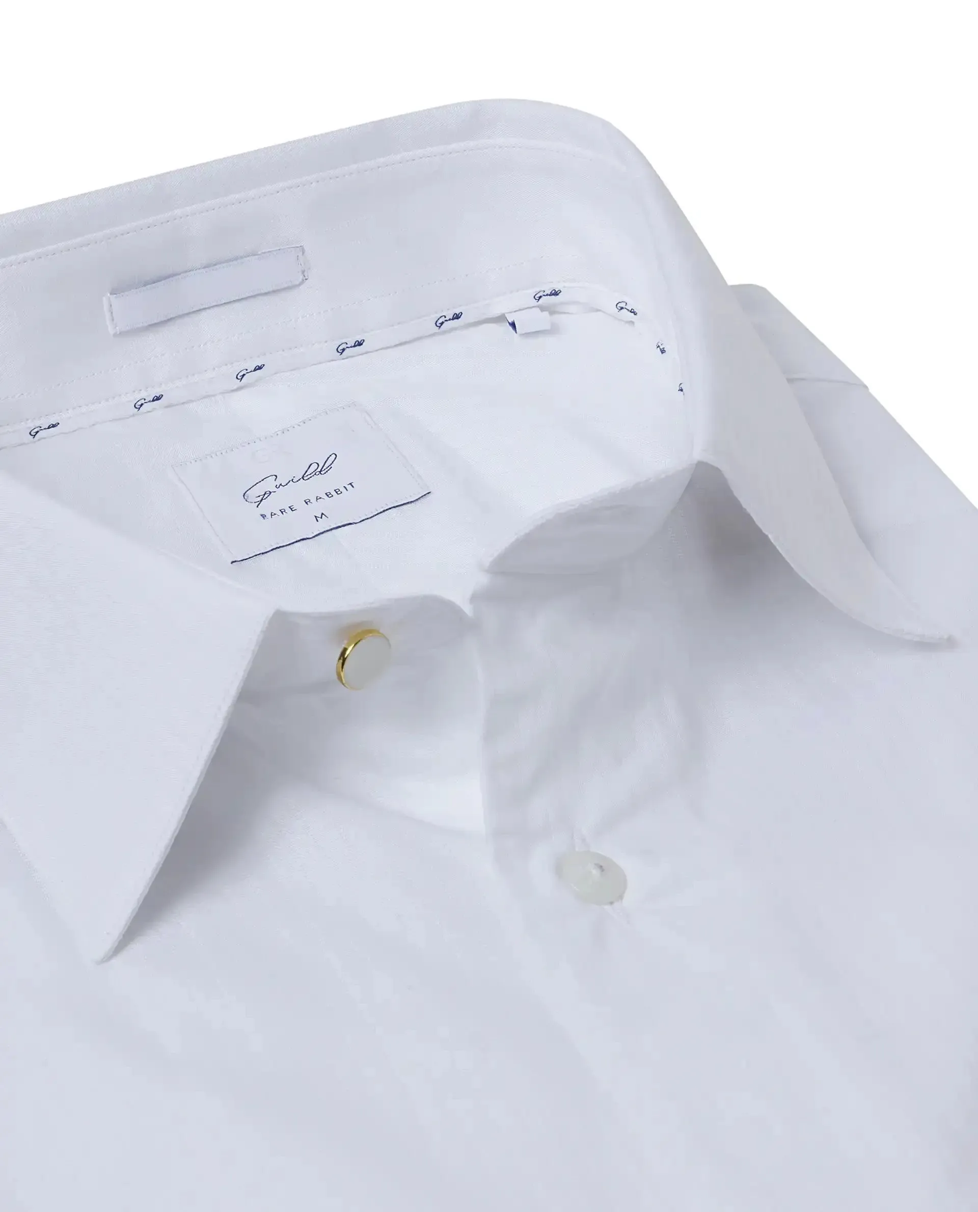 Rare Rabbit Men Brisc White Cotton Fabric Full Sleeve Regular Fit Solid Formal Shirt