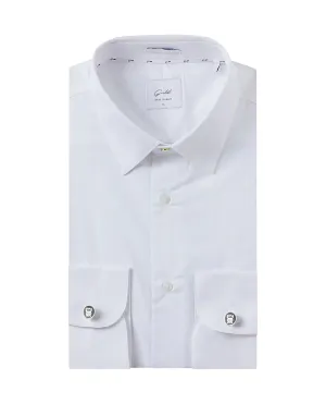 Rare Rabbit Men Brisc White Cotton Fabric Full Sleeve Regular Fit Solid Formal Shirt