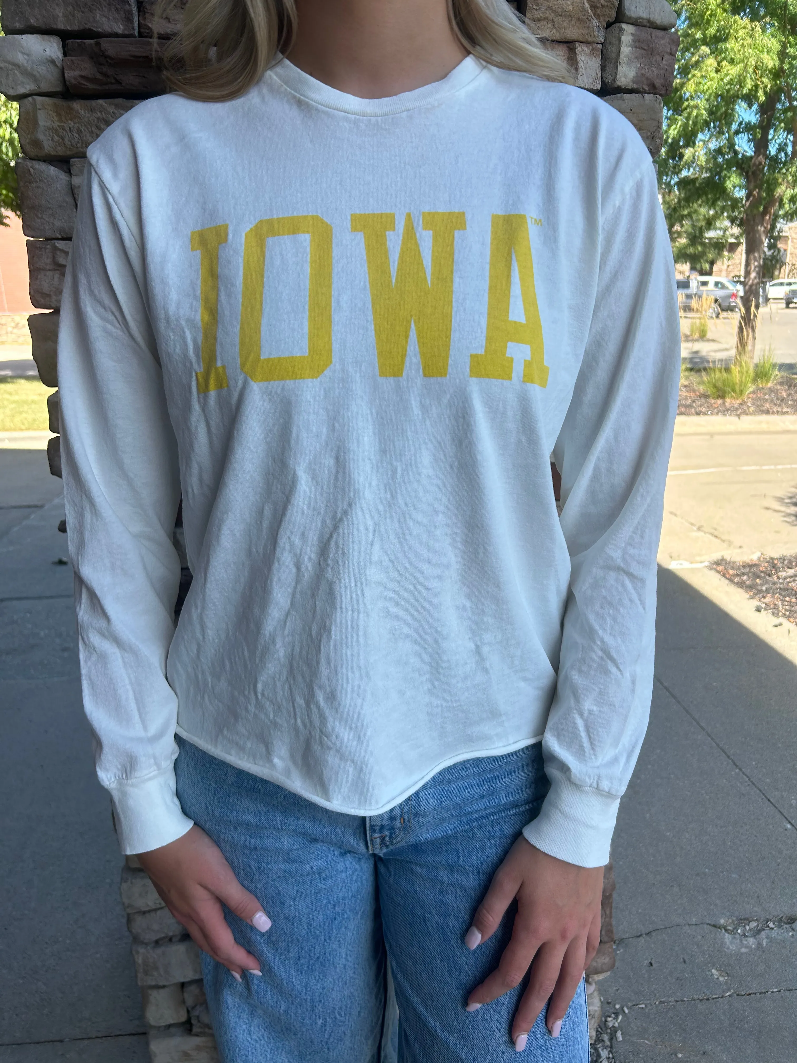 Retro Brand x Blond Genius - Iowa Cropped Long Sleeve in Antique White