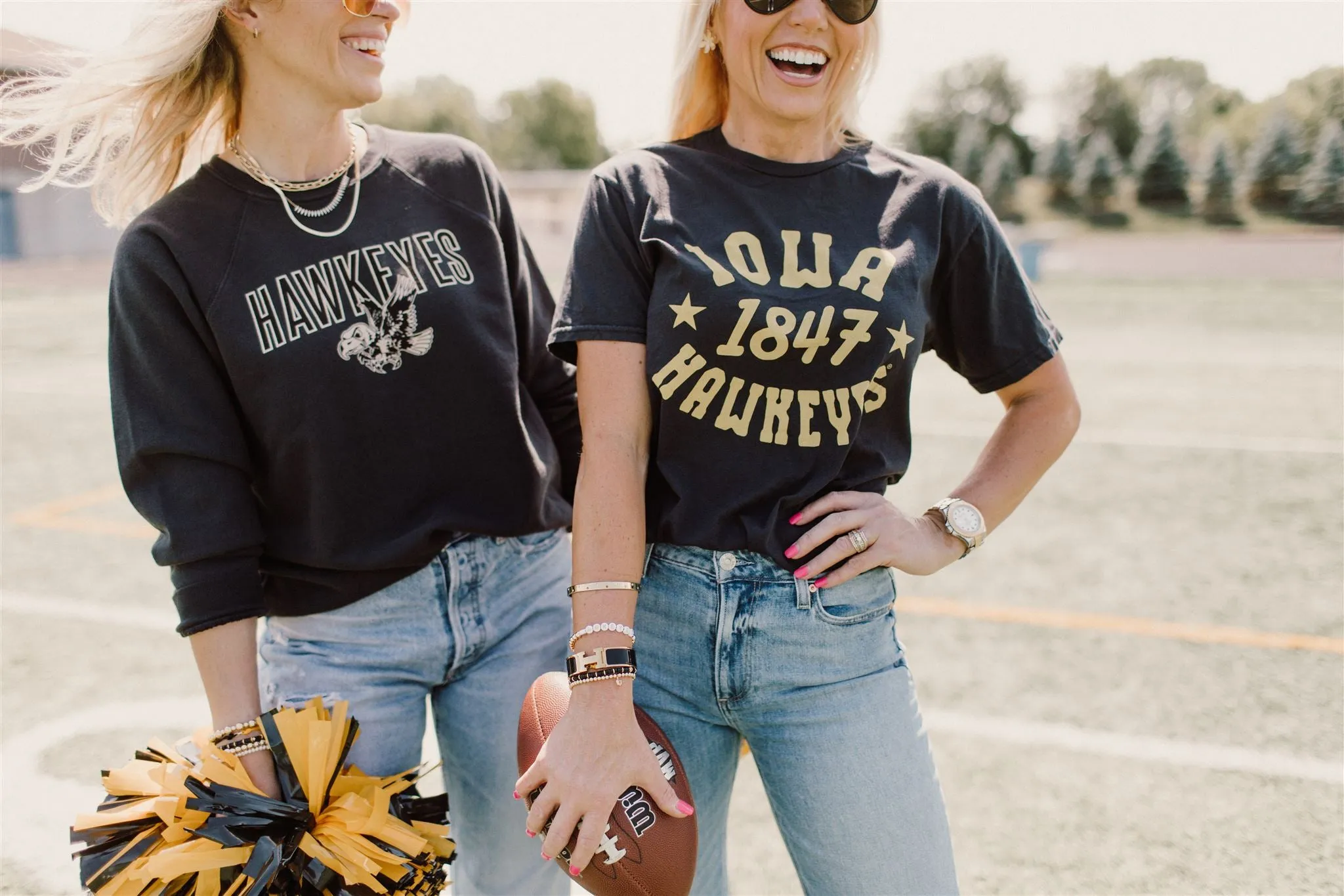 Retro Sport x Blond Genius - Iowa Hawkeyes '1847' Crewneck Tee in Vintage Black