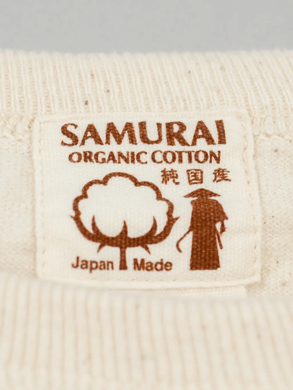 Samurai Jeans SJST-SC02 Japanese Cotton Henley T-Shirt Natural