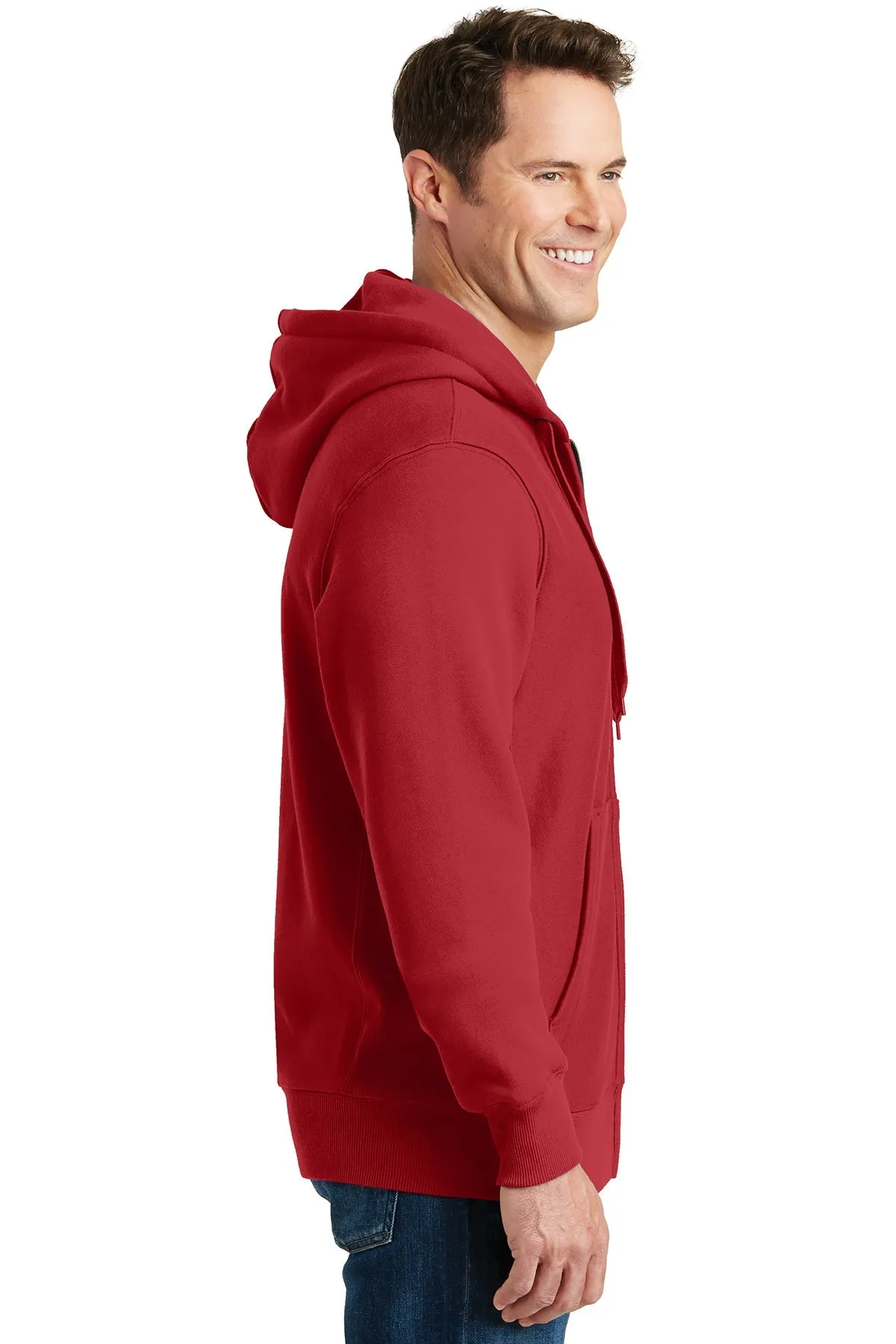 Sport-Tek Super Heavyweight Customized Full-Zip Hooded Sweatshirts, Red