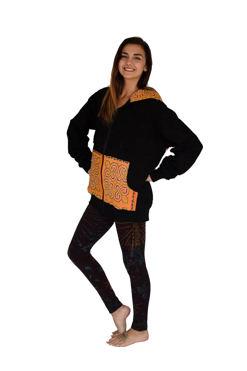 Tribal Hoody with Hmong Fabric Back