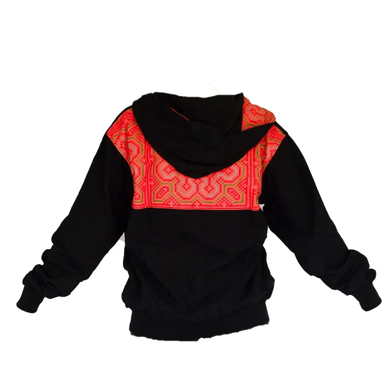 Tribal Hoody with Hmong Fabric Back