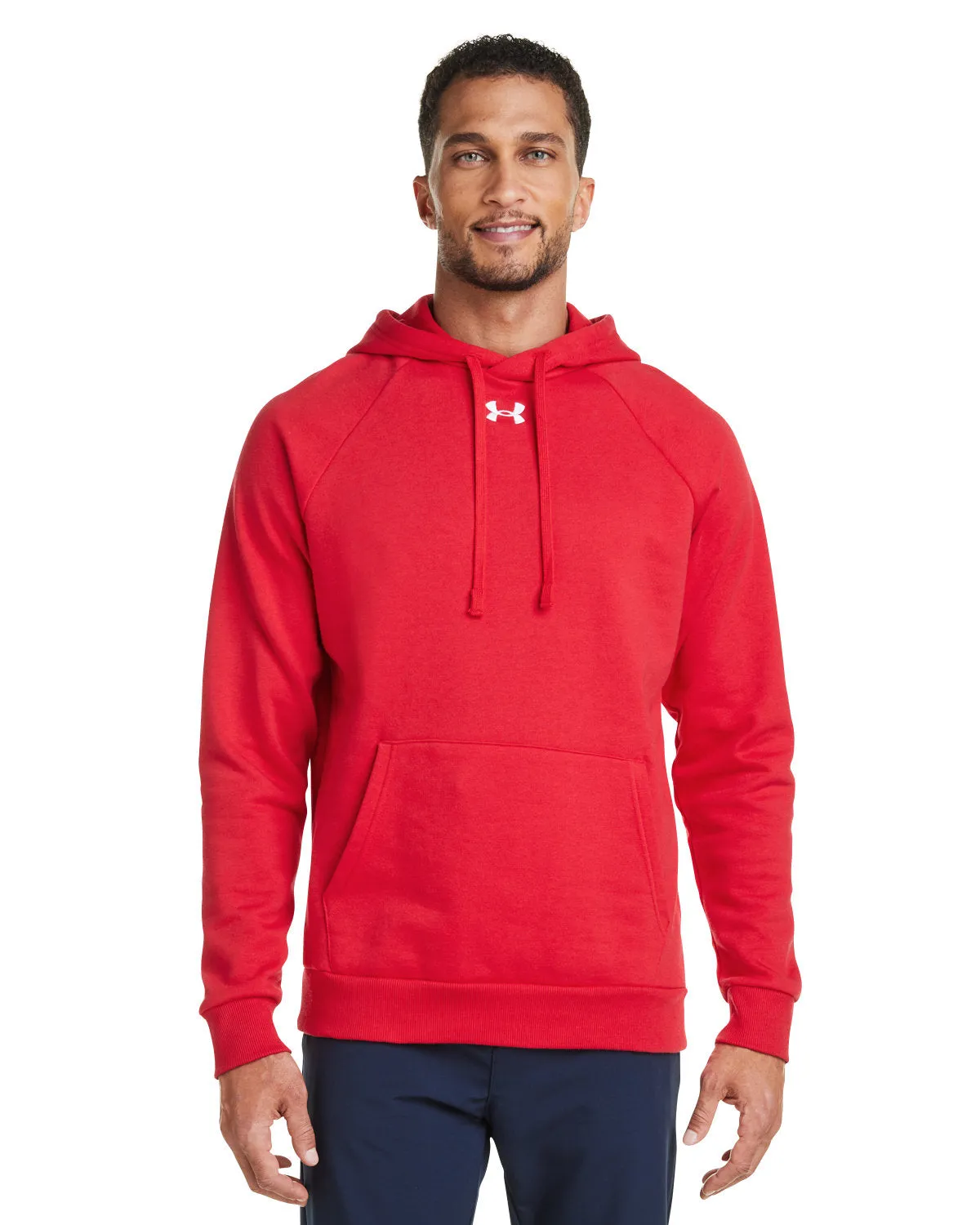 Under Armour Mens Rival Fleece Hooded Custom Sweatshirts, Red