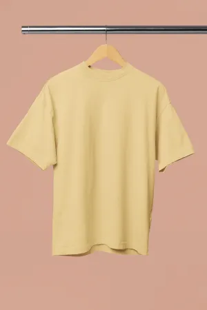 Unisex Oversize T-shirts - Ultra-Soft Cotton, Bio-Washed (Beige)