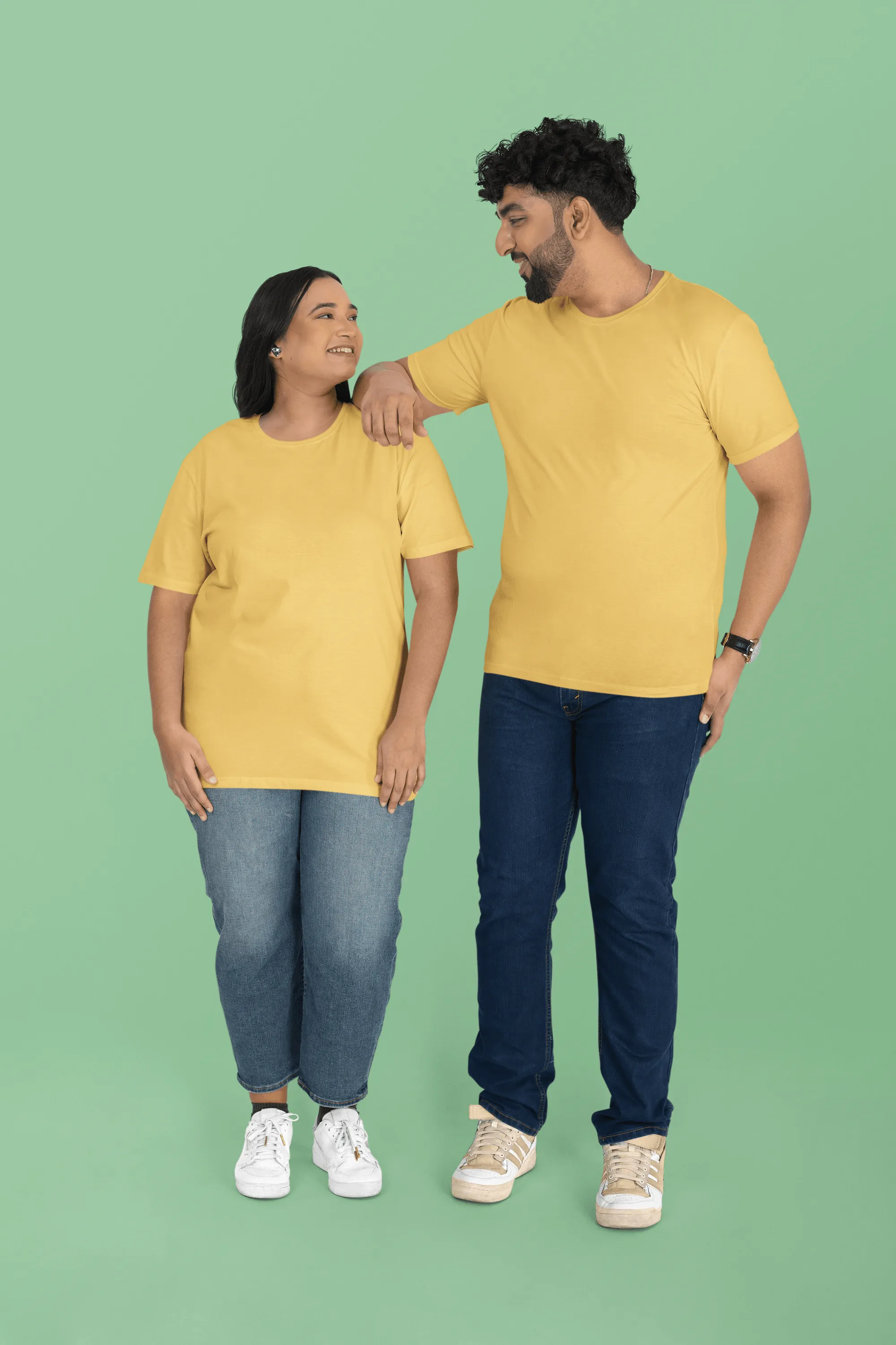 Unisex Plus Size T-Shirt - Ultra-Soft Cotton, Bio-Washed (Yellow)