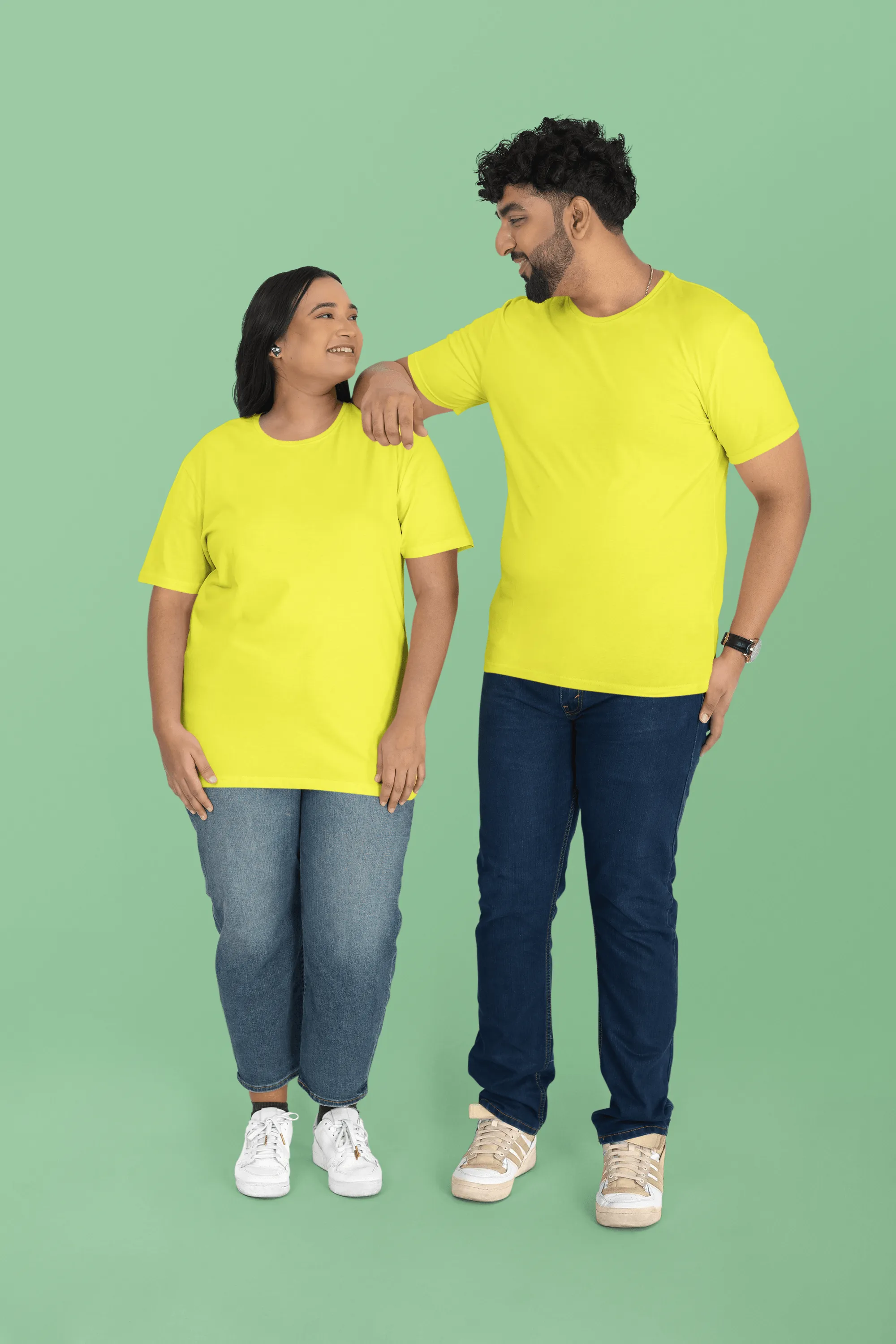 Unisex Plus Size T-Shirt - Ultra-Soft Cotton, Bio-Washed (Yellow)