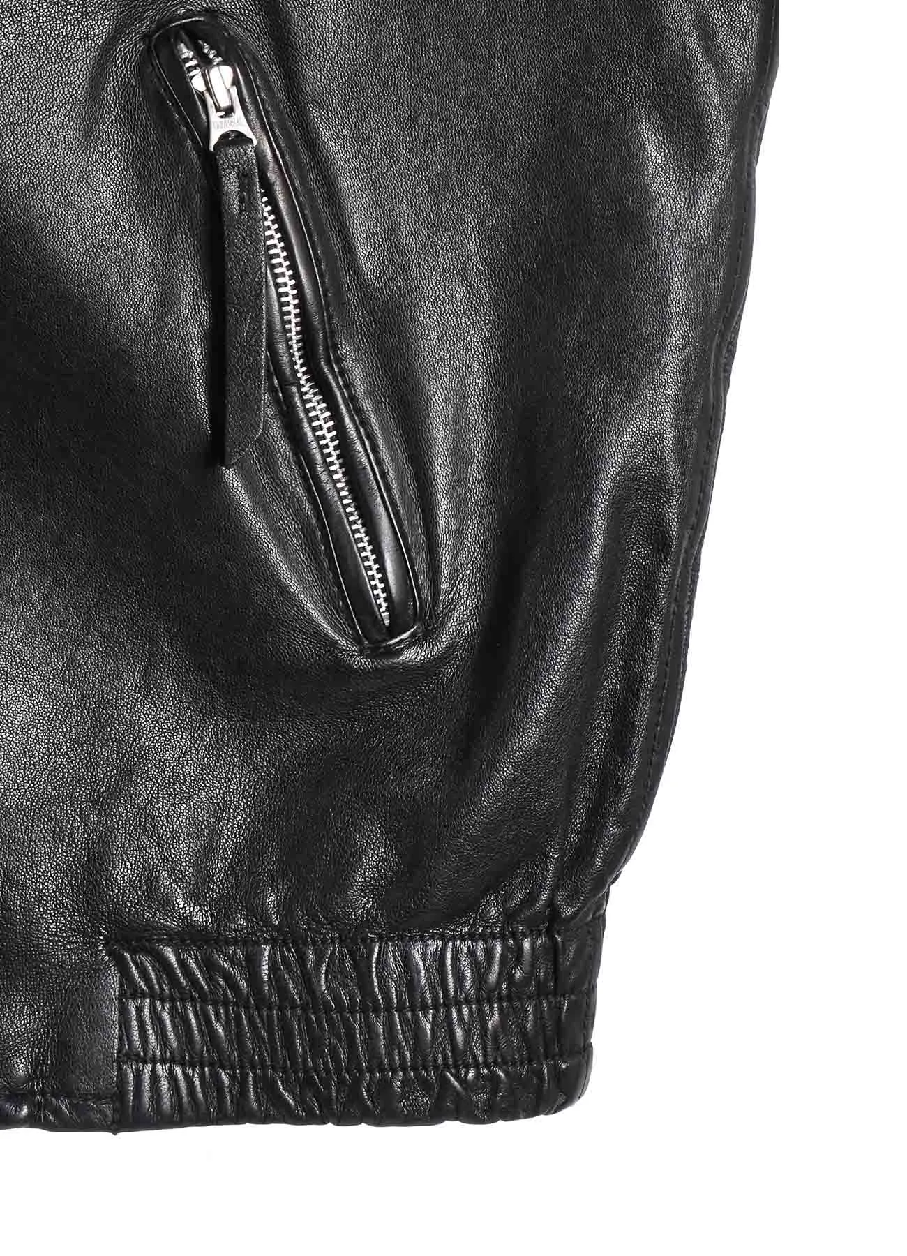 VEGETABLE TANNED SHEEP LEATHER OVERSIZED ZIPPER BLOUSON