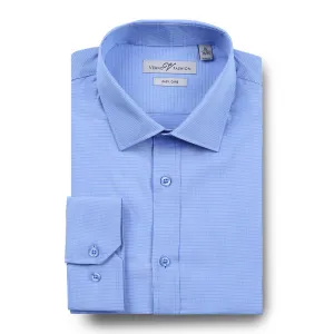 VERNO Blue Slim Fit Cotton Easy Care Dress Shirt SS211