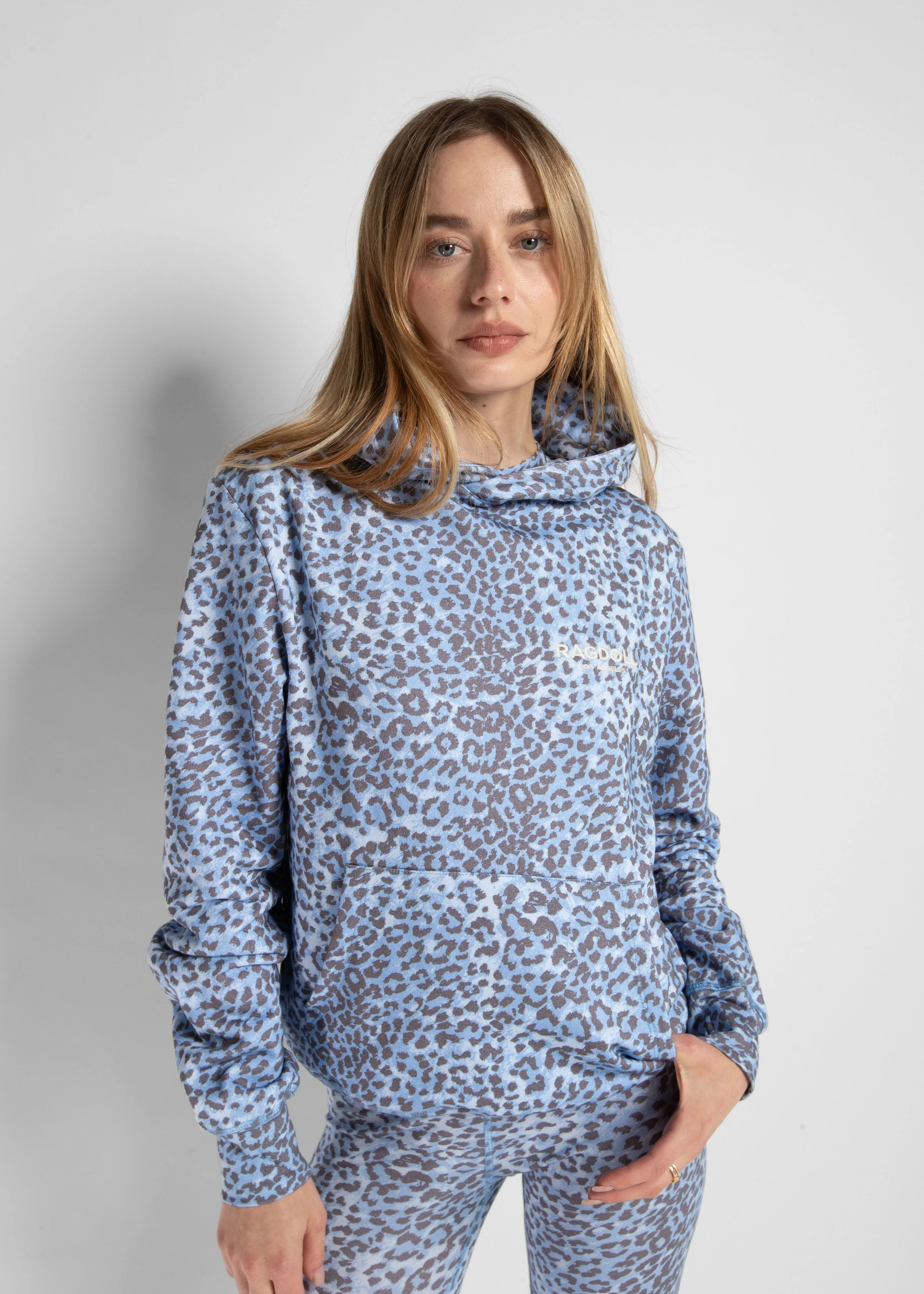 VINTAGE SWEATSHIRT- LEOPARD BLEU