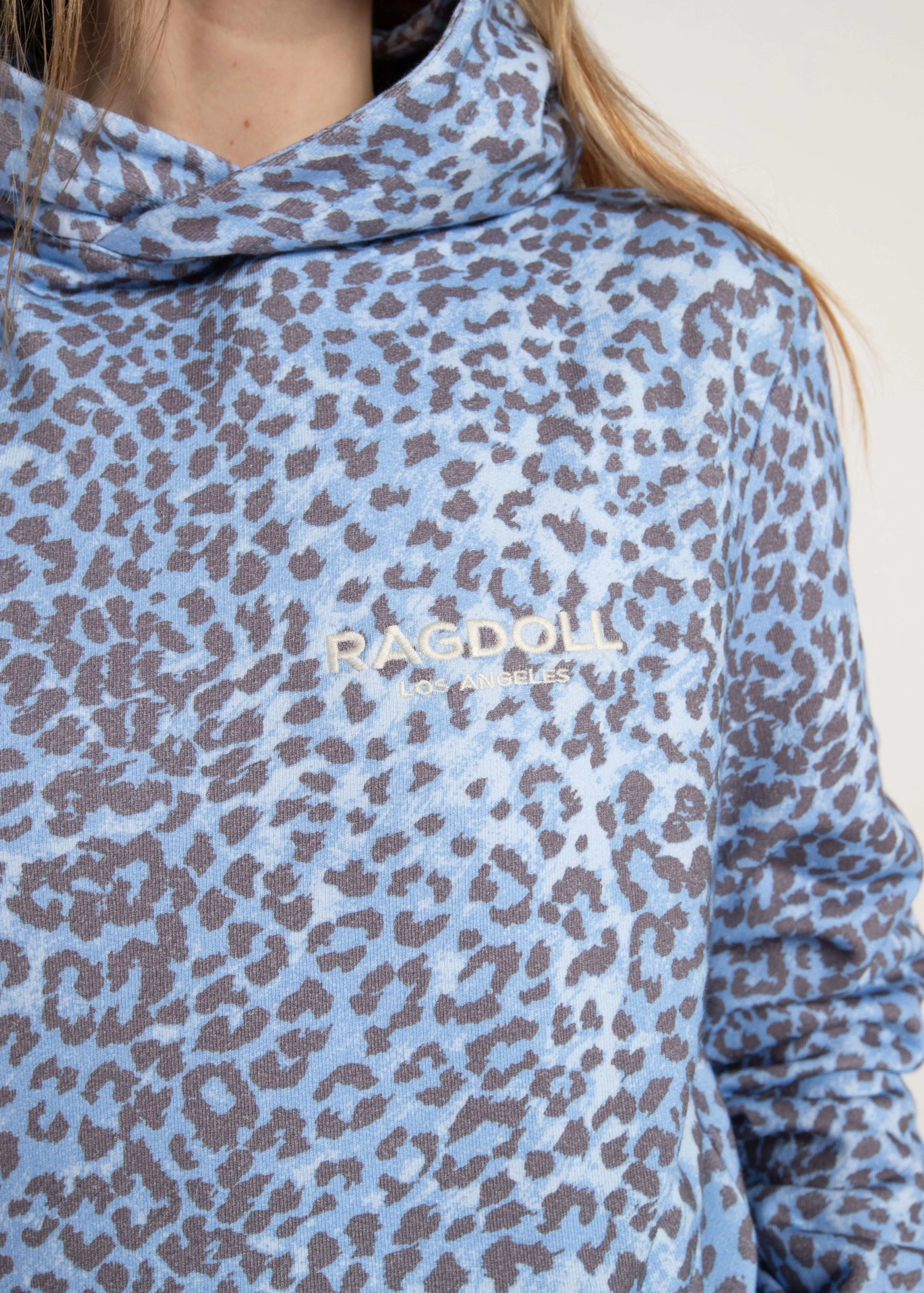 VINTAGE SWEATSHIRT- LEOPARD BLEU