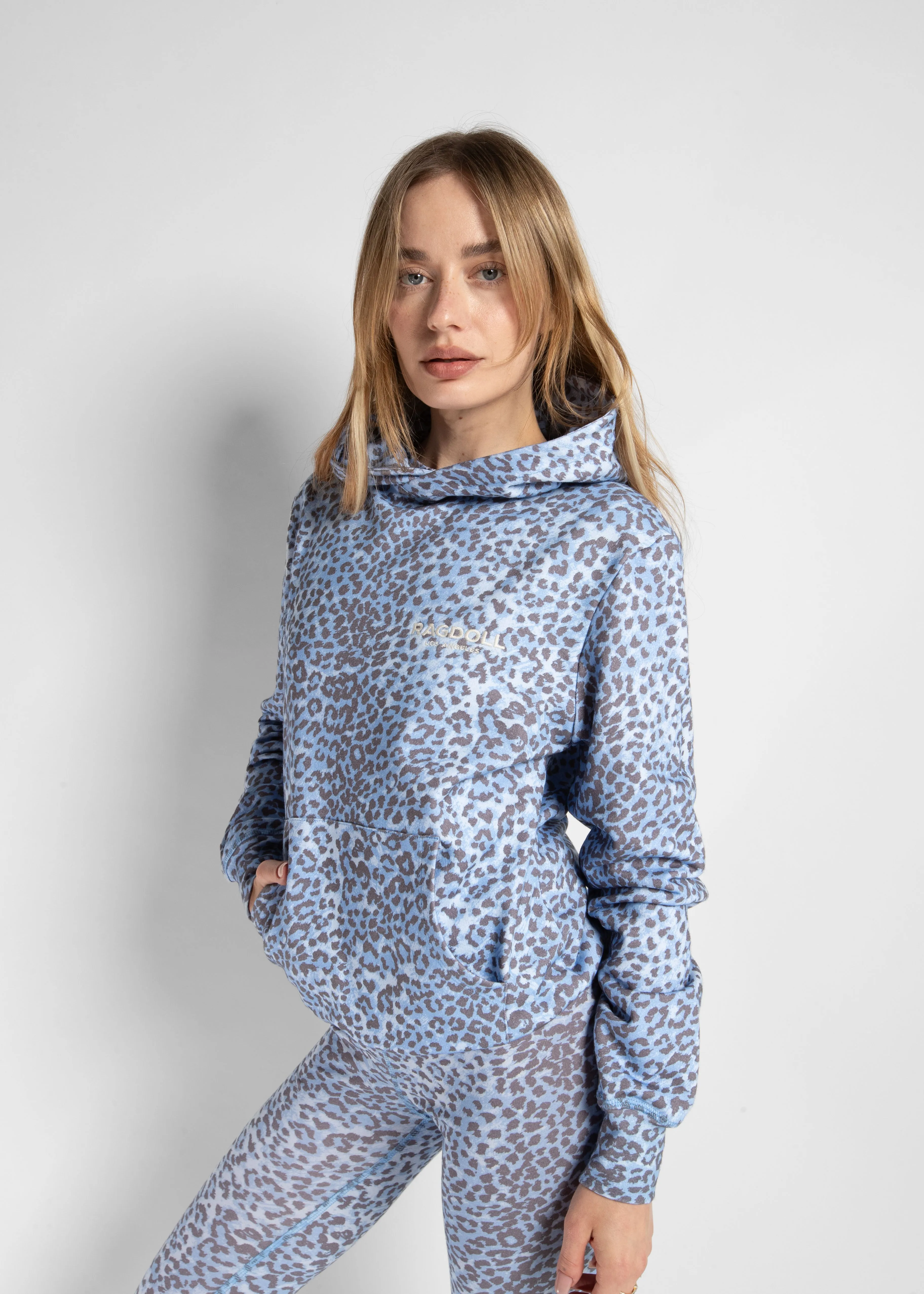 VINTAGE SWEATSHIRT- LEOPARD BLEU