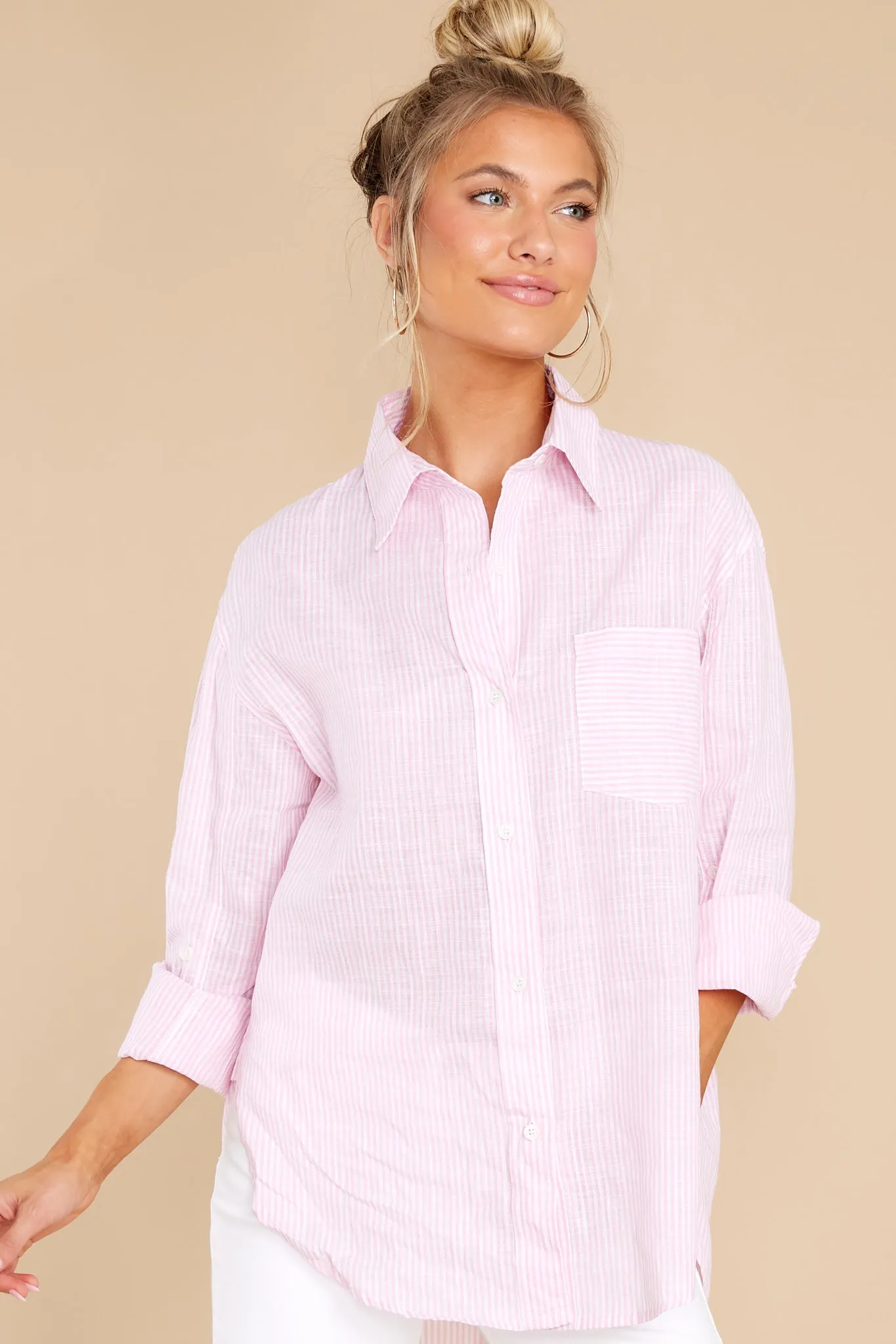 Whisk Me Away Pink Striped Top