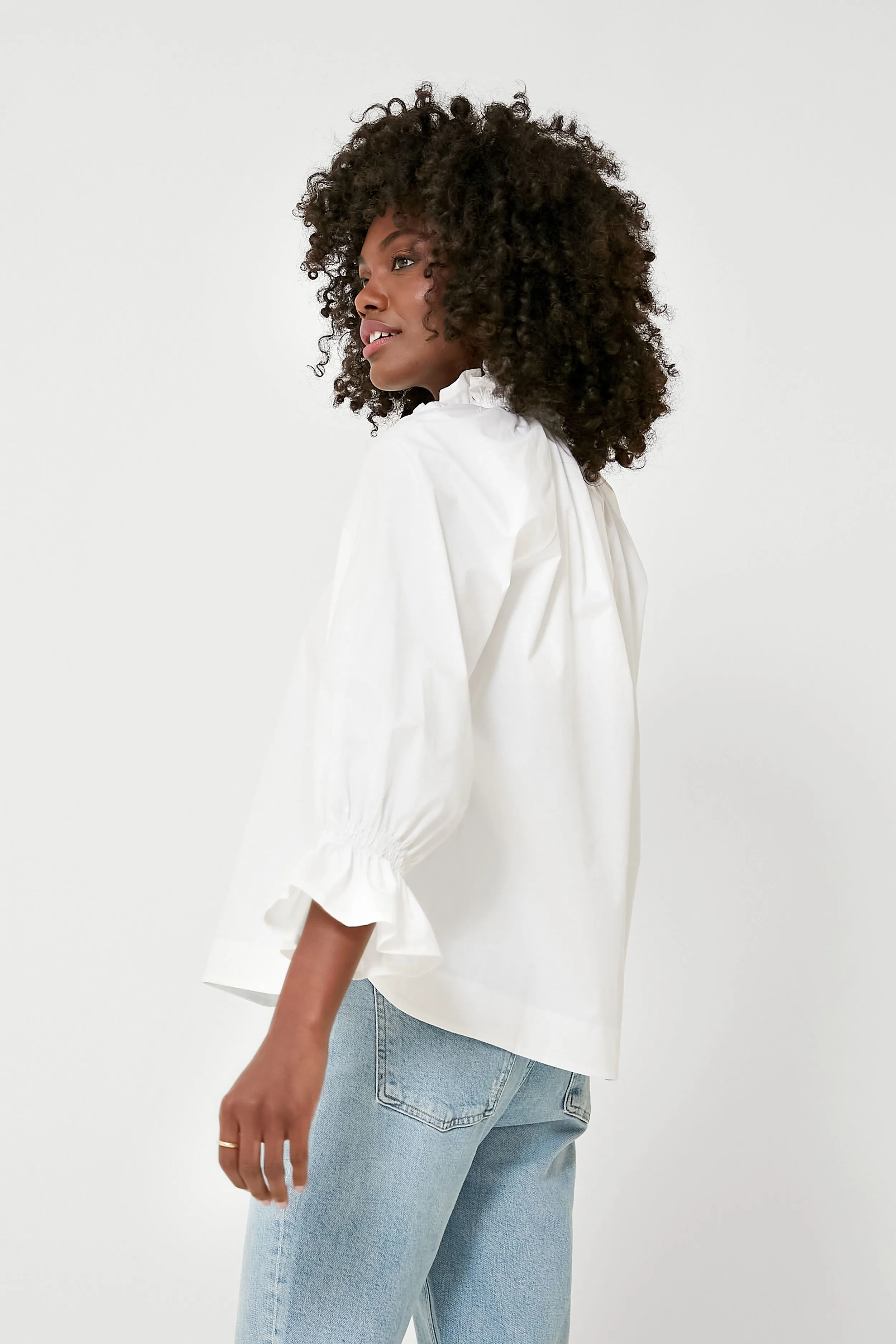 White Franka Long Sleeve Top