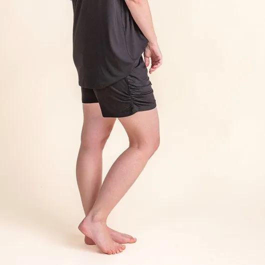 Woman - Bamboo Ruche Shorts- Black