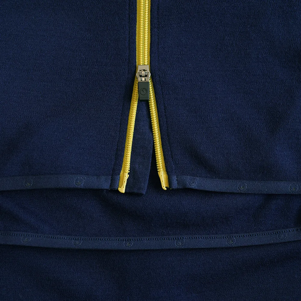 Womens 320 Merino Full Zip (Navy/Lime)