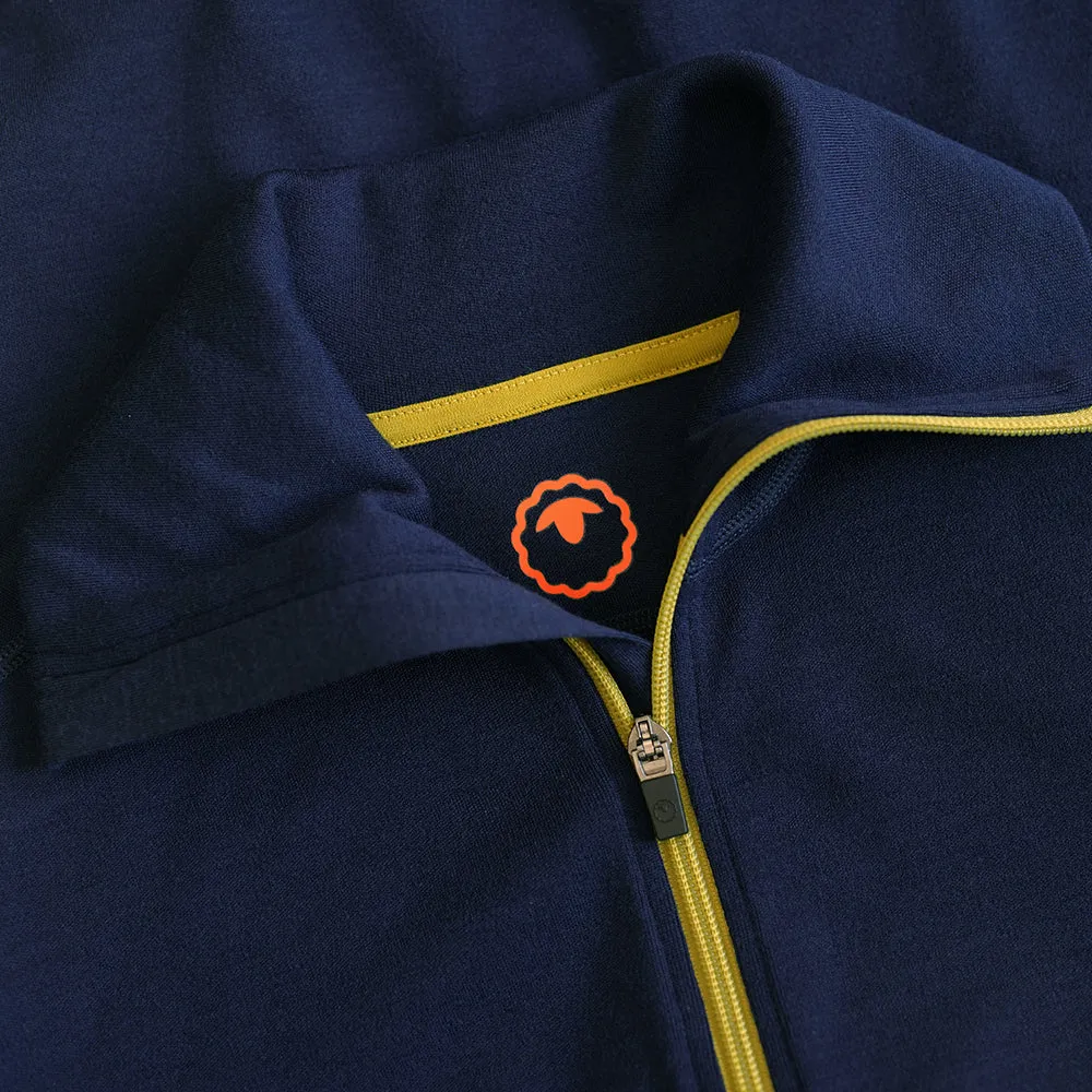 Womens 320 Merino Full Zip (Navy/Lime)