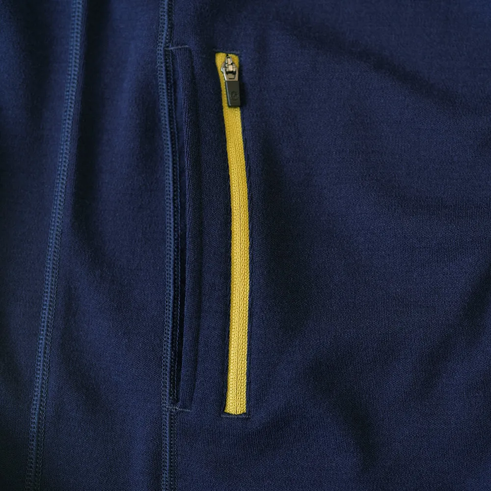 Womens 320 Merino Full Zip (Navy/Lime)