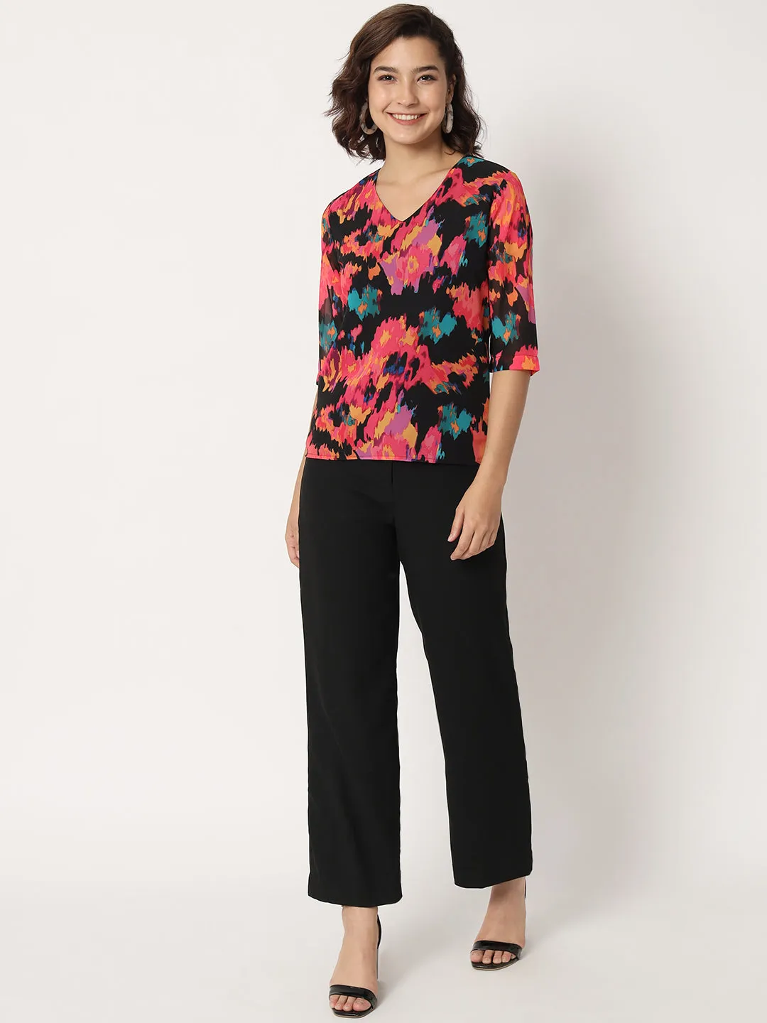 Women's Abstract Printed Regular Top