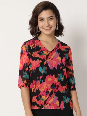 Women's Abstract Printed Regular Top