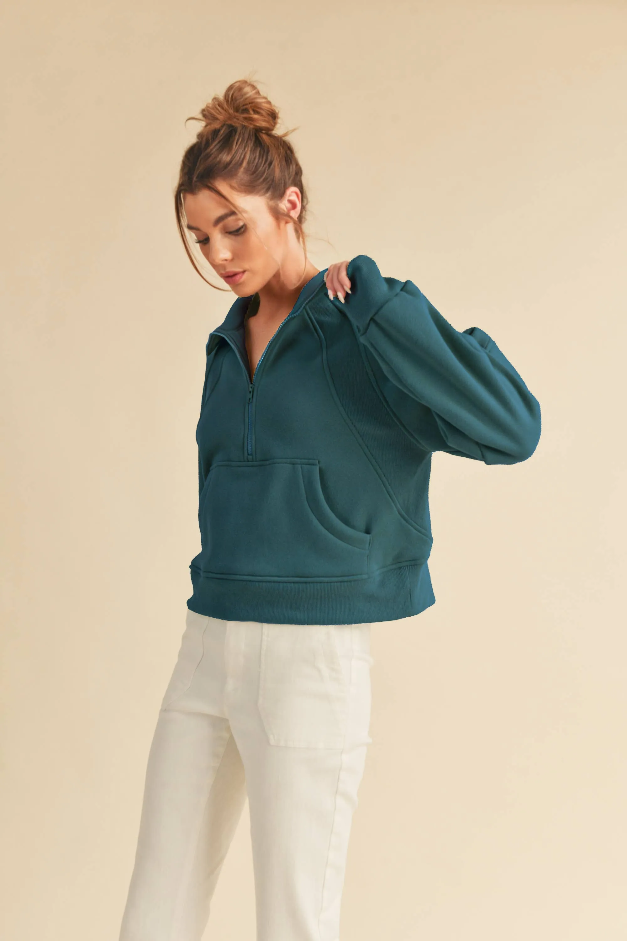 Womens Half Zip Pullover Sand